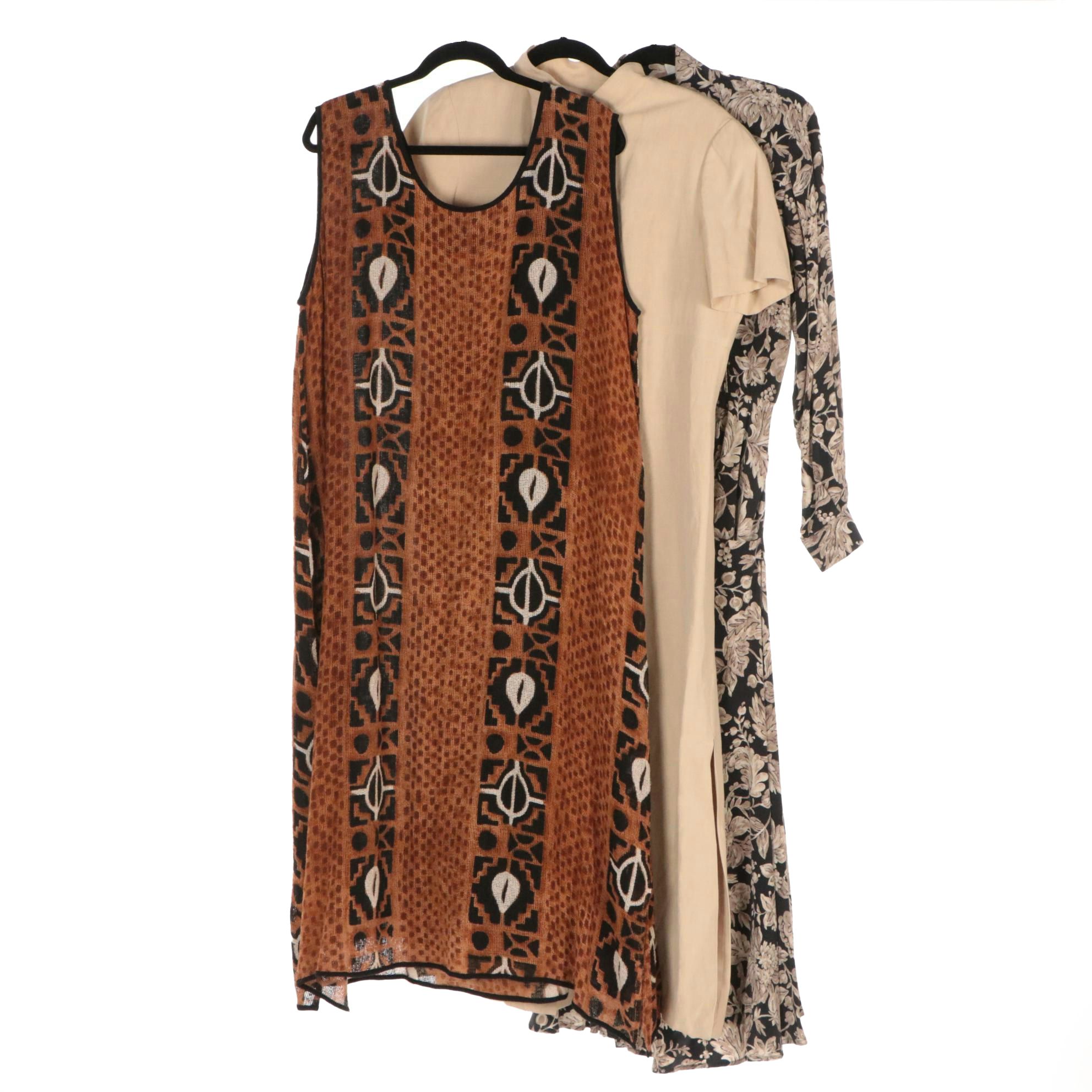 Dana Buchman Silk and Silk/Linen Blend Dresses with Pegasus Sleeveless Dress