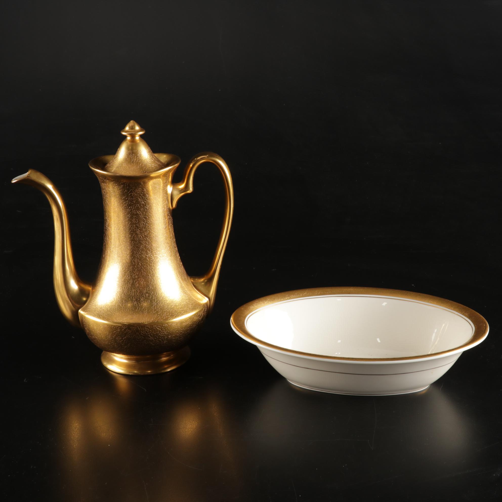 Pickard "Athenian" Gold Encrusted Dinnerware, "Rose & Daisy" Coffee Pot, & More
