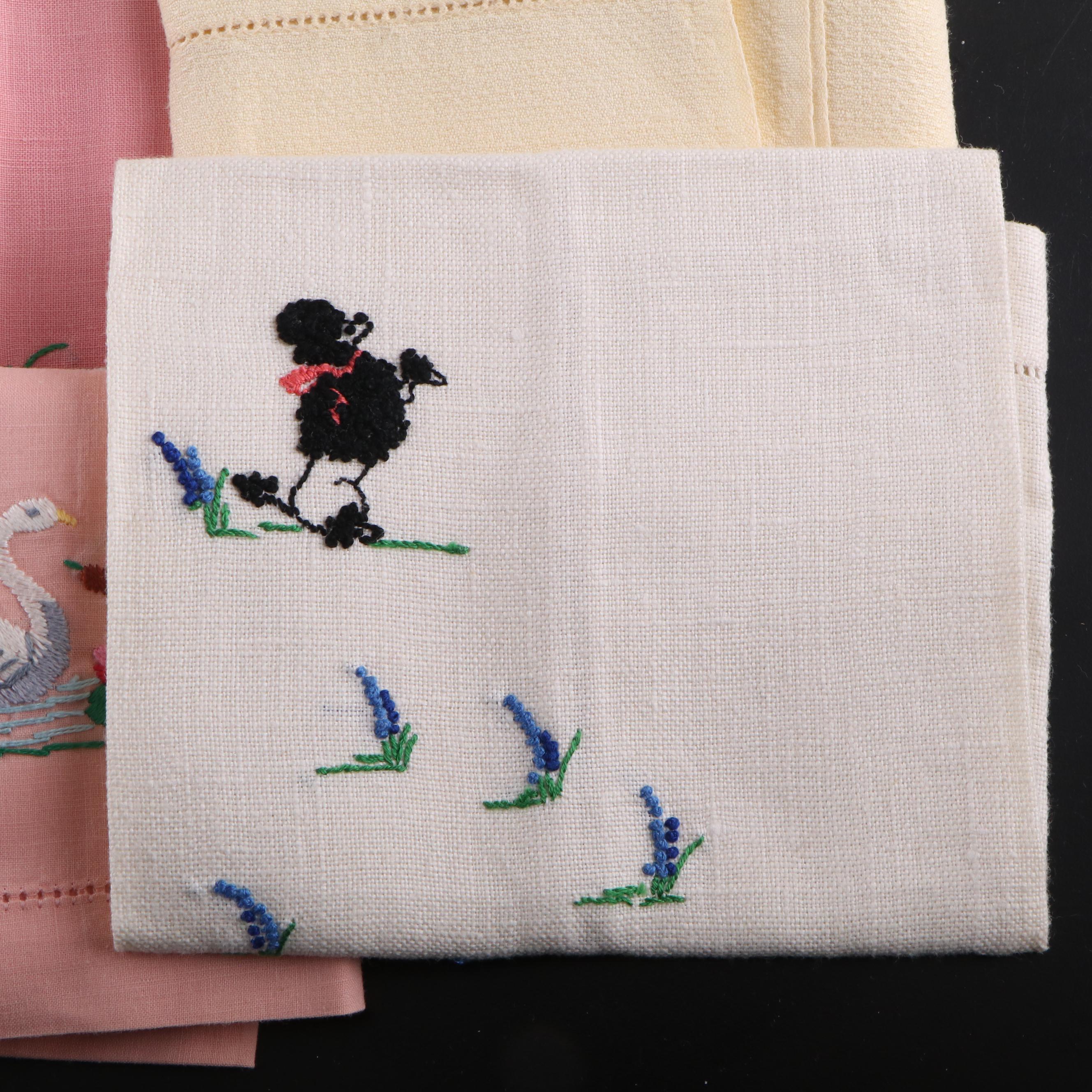 Embroidered with Lace and Other Table Linens, Early to Mid-20th Century