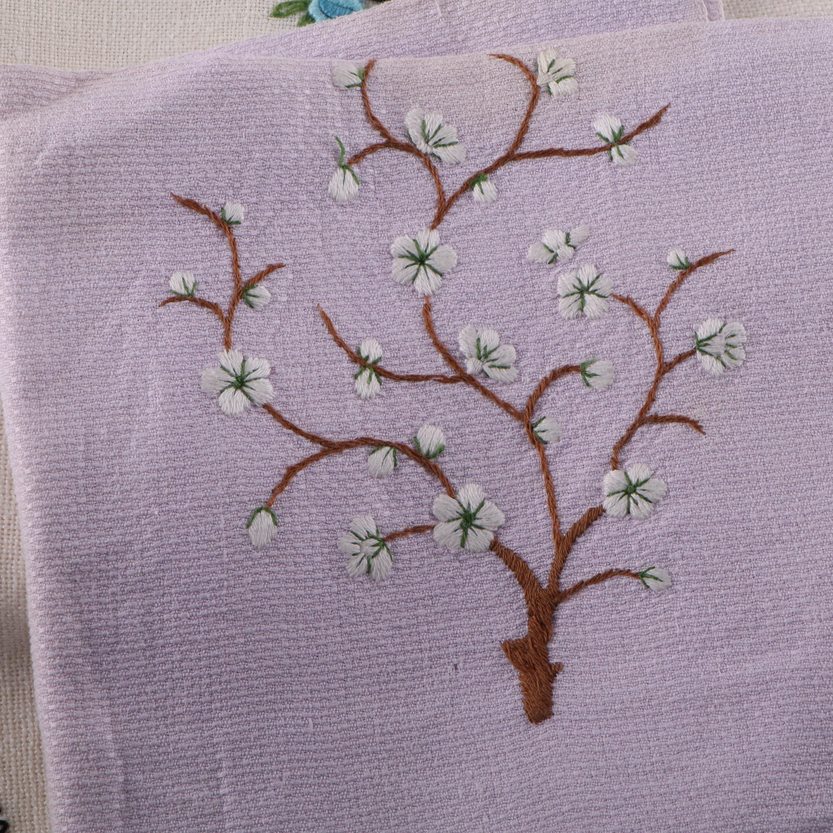 Embroidered with Lace and Other Table Linens, Early to Mid-20th Century