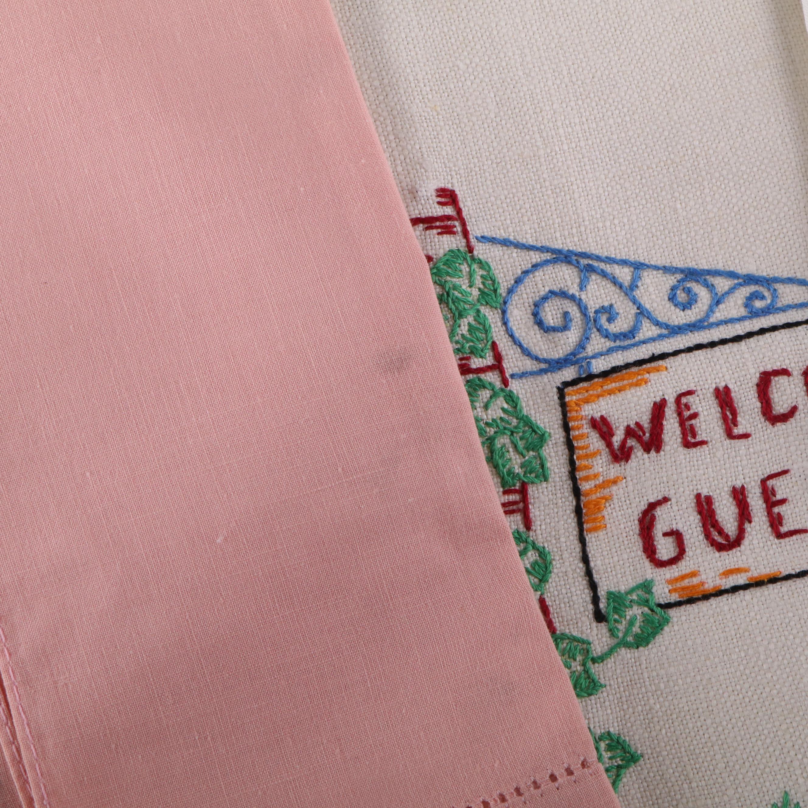 Embroidered with Lace and Other Table Linens, Early to Mid-20th Century