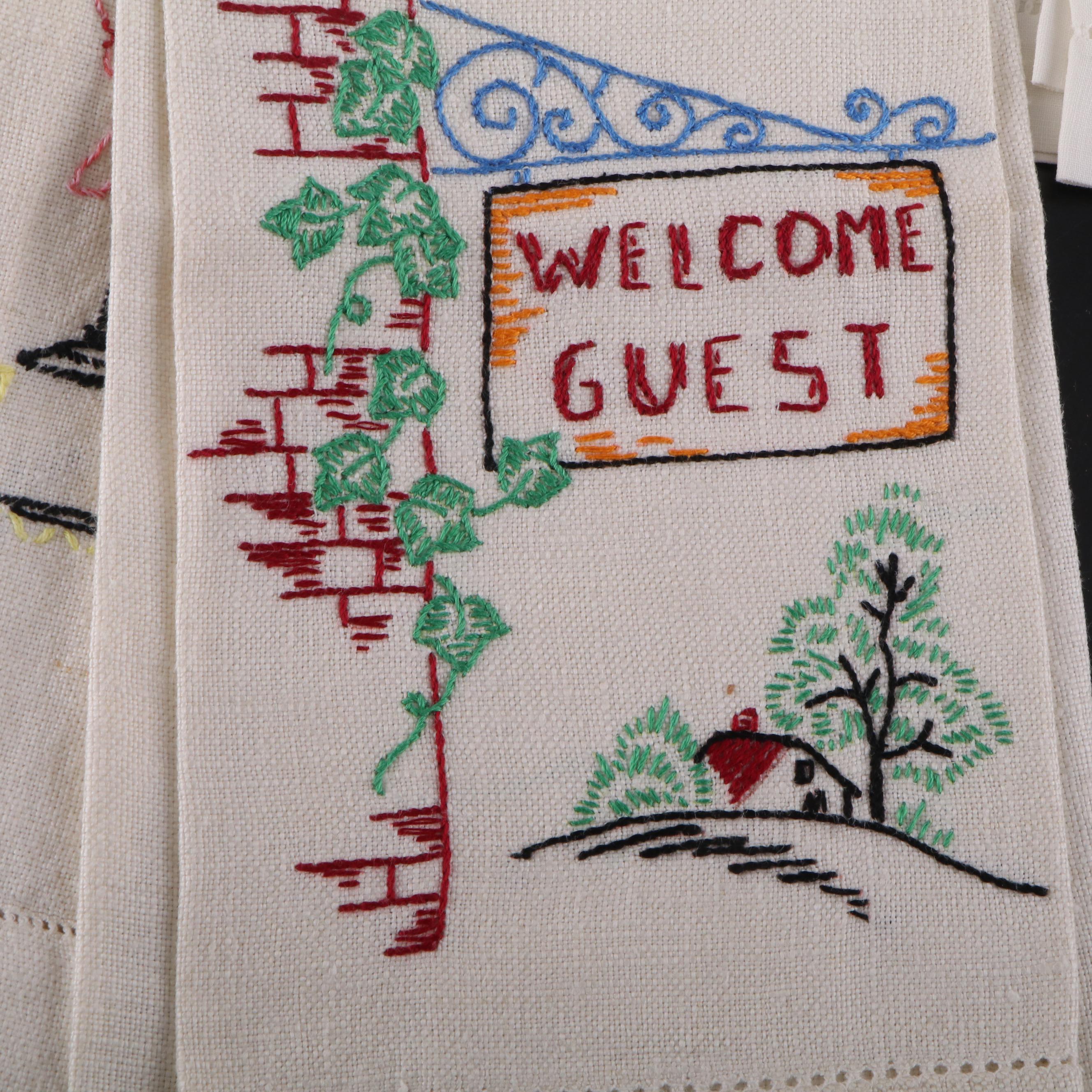 Embroidered with Lace and Other Table Linens, Early to Mid-20th Century