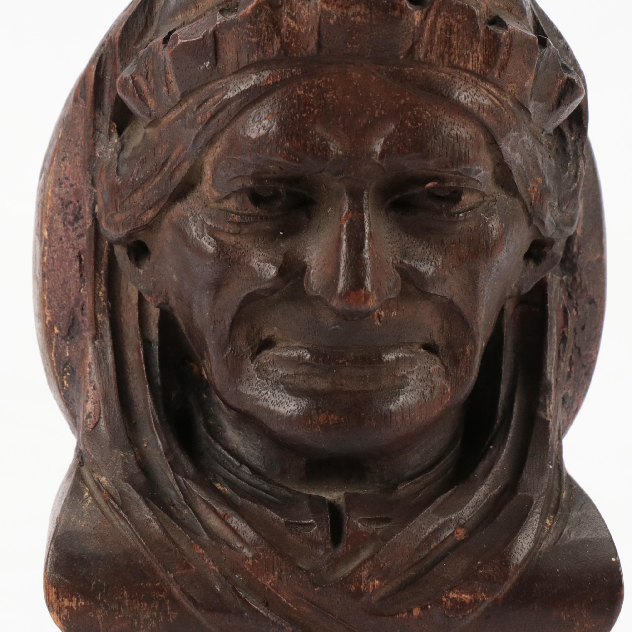 Continental Newel Post Carving, 19th Century