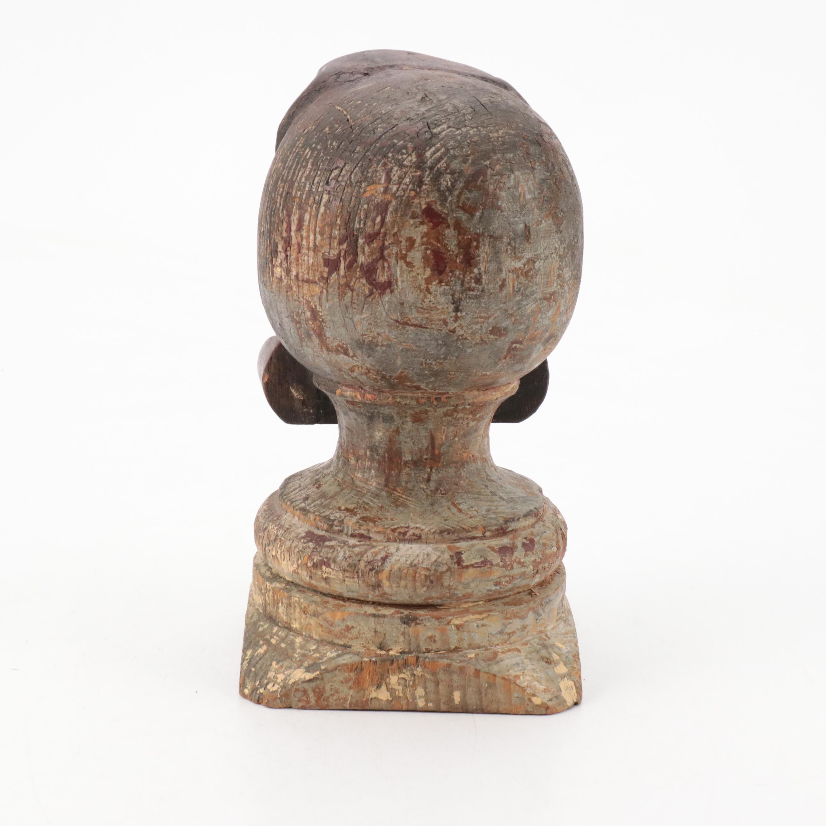 Continental Newel Post Carving, 19th Century