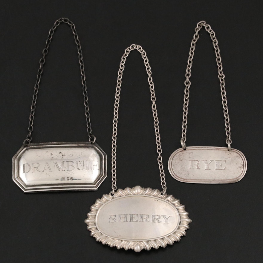 Richards & Knight	English Sterling Drambuie Tag with American Sterling Tags