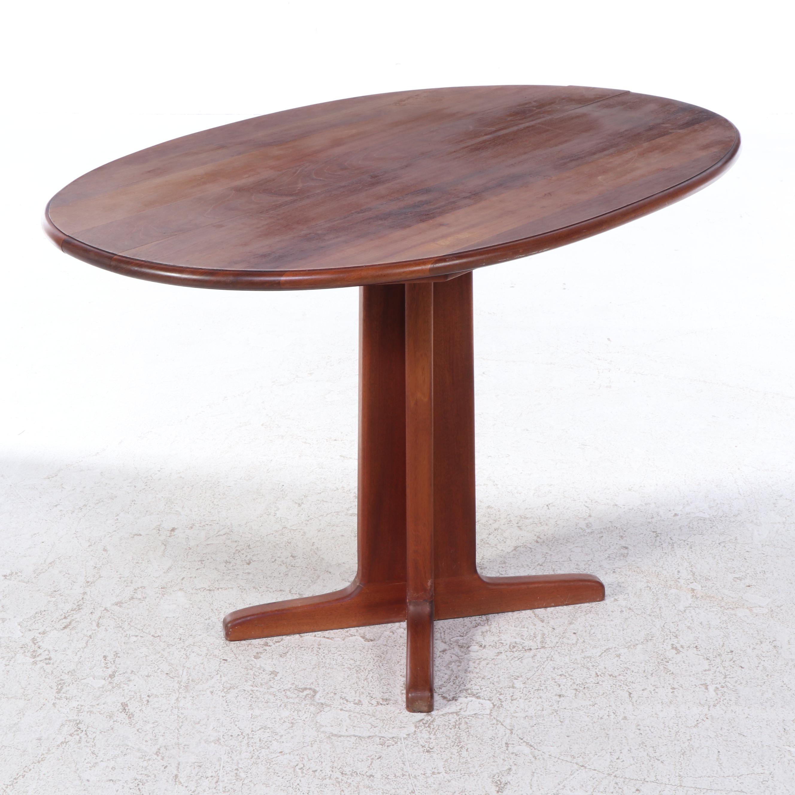 Danish Modern Teak Dinette Table with Four Upholstered Side Chairs, 1980s