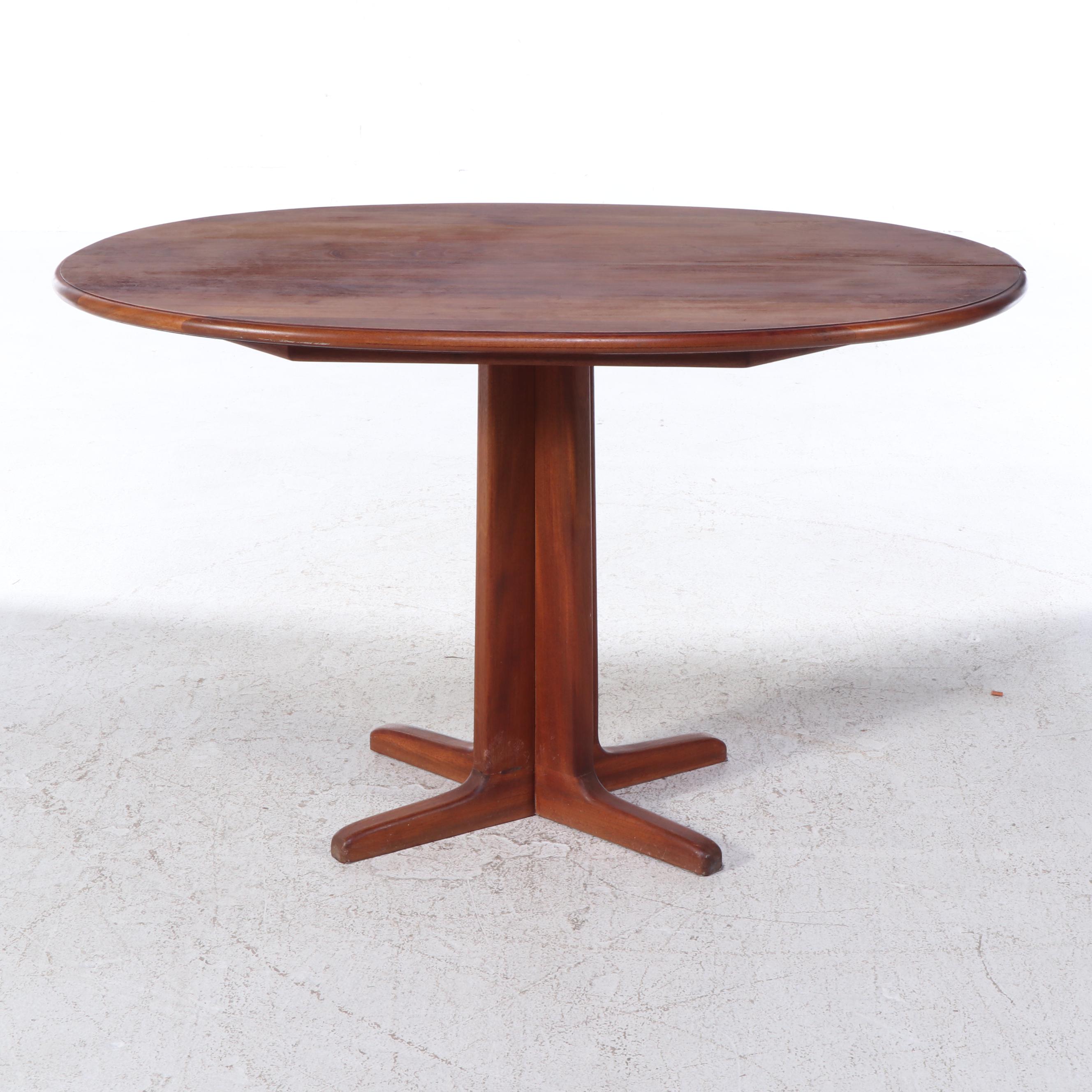 Danish Modern Teak Dinette Table with Four Upholstered Side Chairs, 1980s