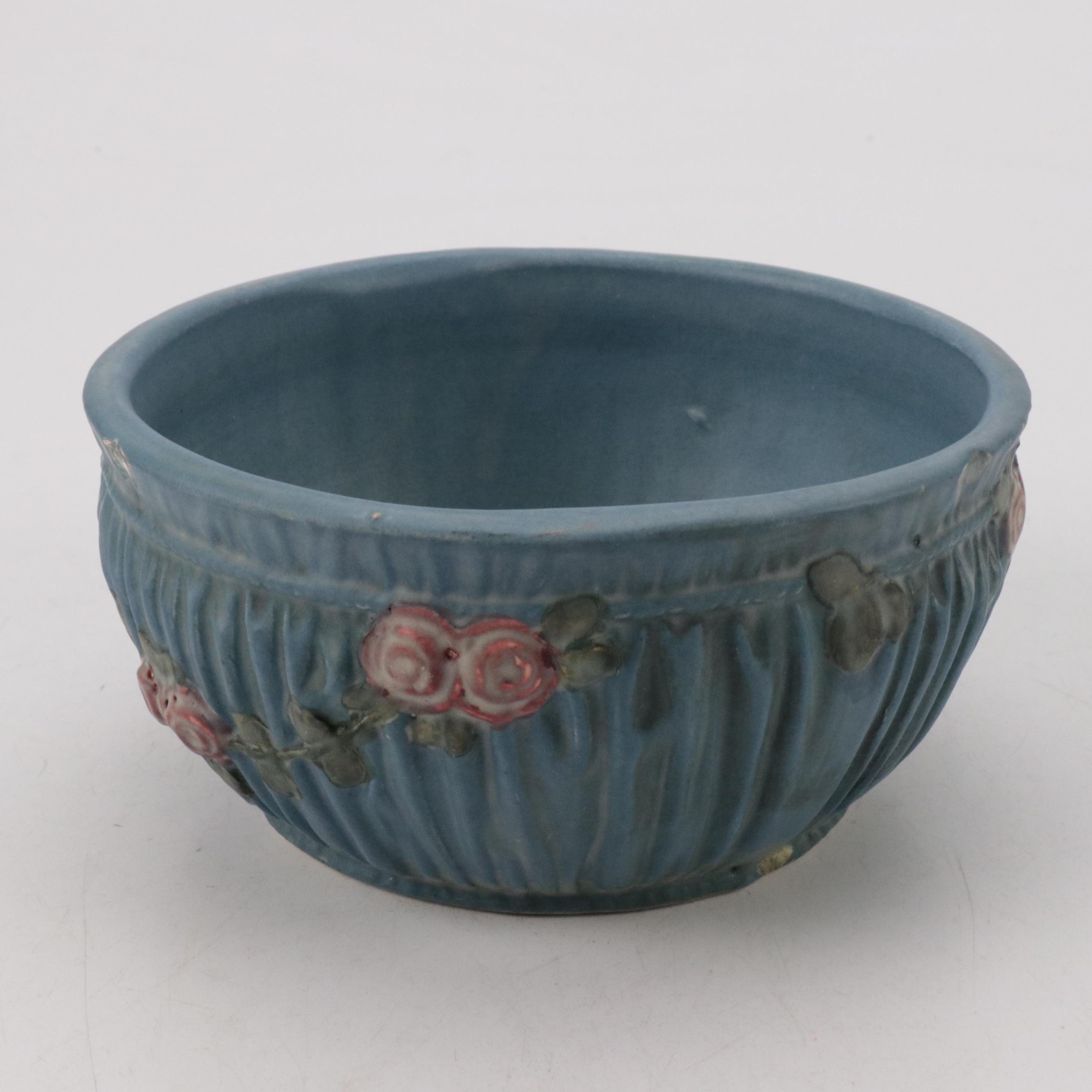 Burley Winter and Weller "Blue Drapery" Vases and Bowl, Early 20th Century