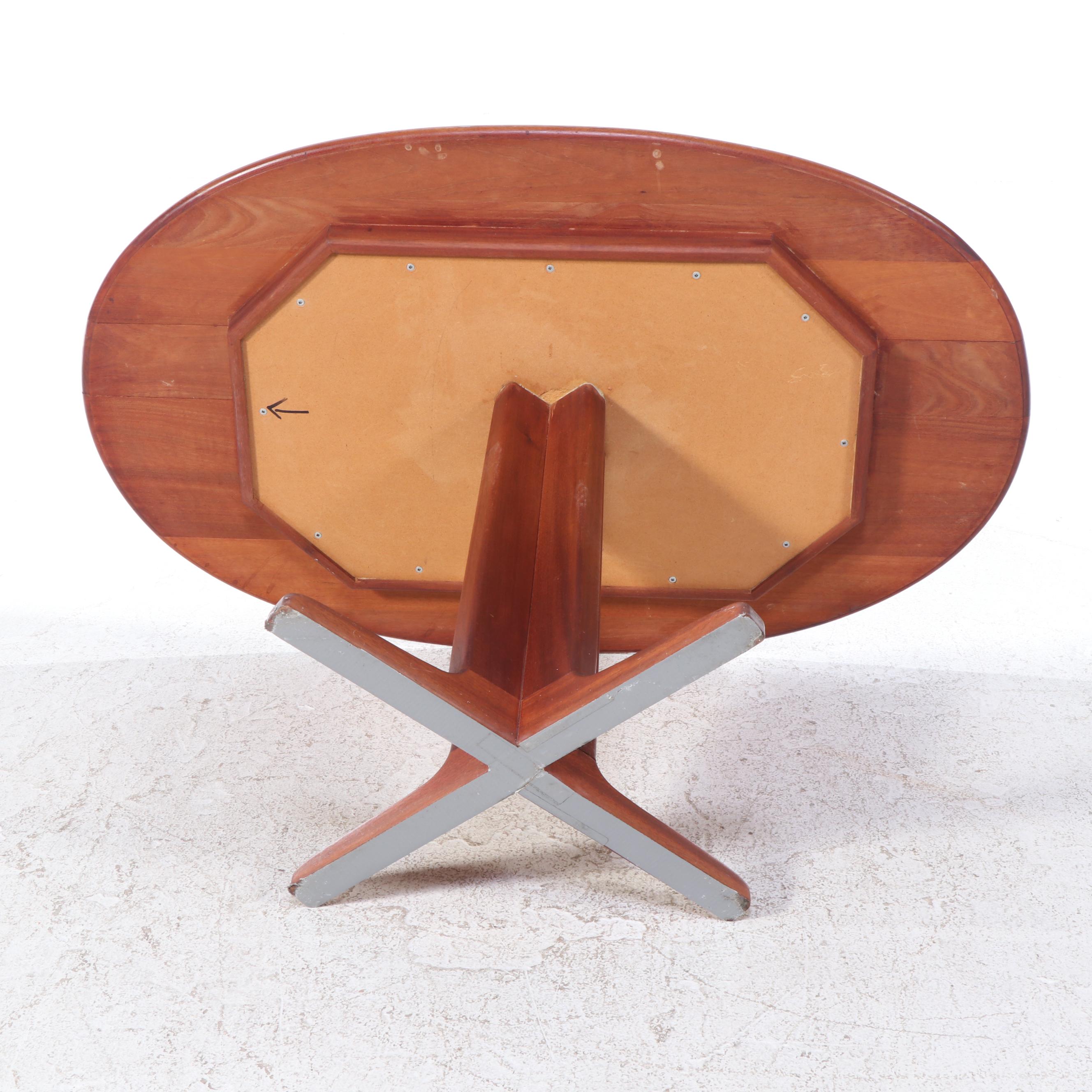 Danish Modern Teak Dinette Table with Four Upholstered Side Chairs, 1980s