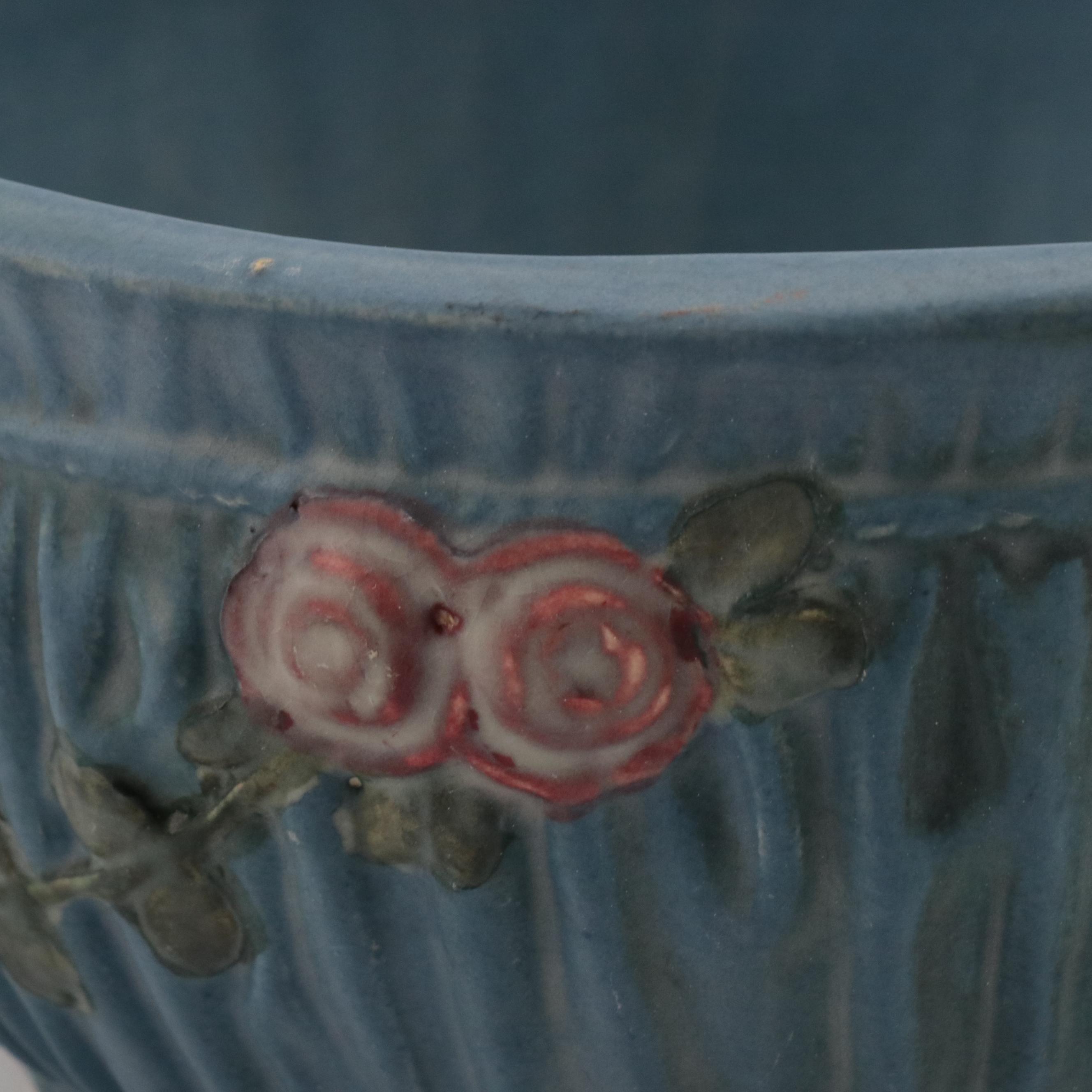 Burley Winter and Weller "Blue Drapery" Vases and Bowl, Early 20th Century