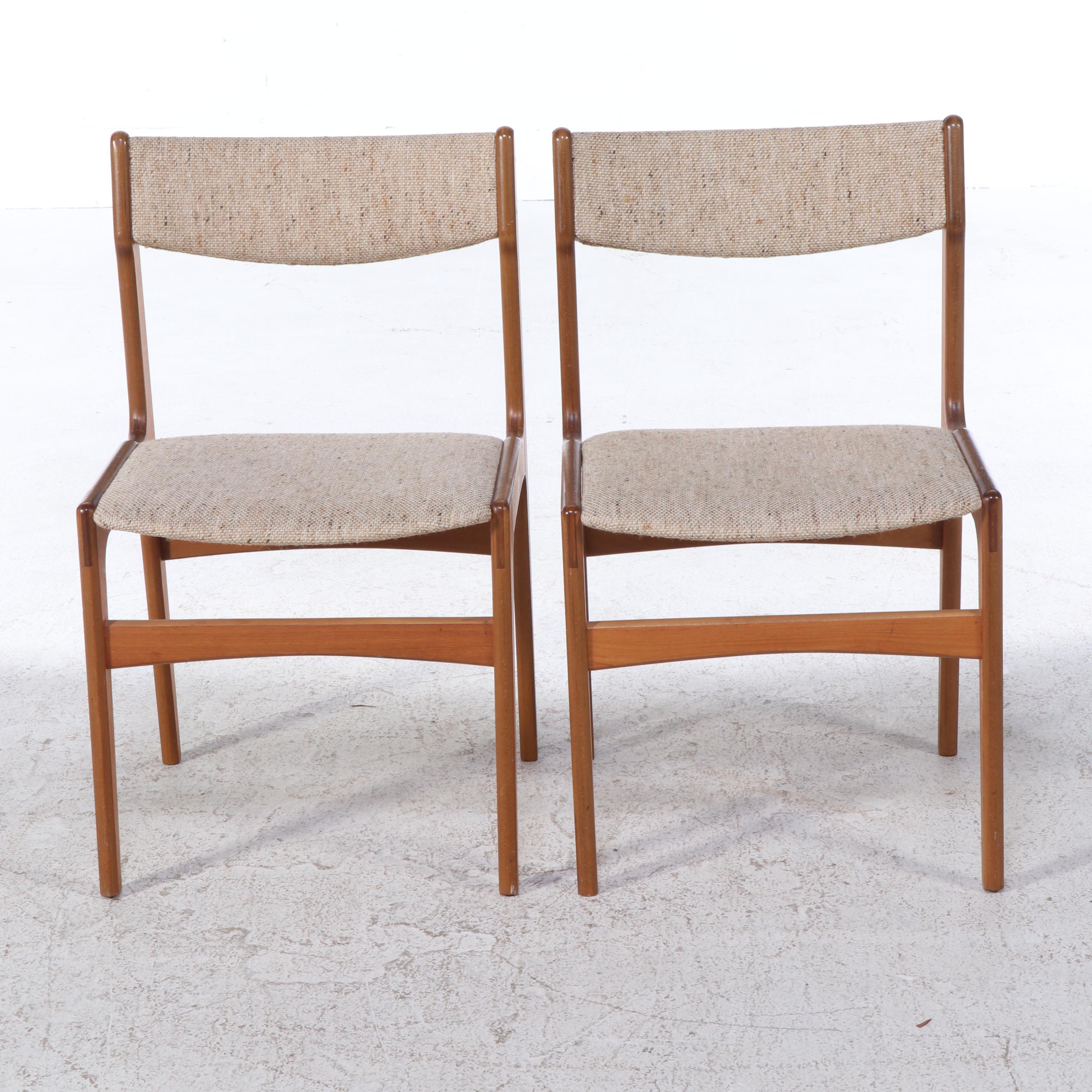 Danish Modern Teak Dinette Table with Four Upholstered Side Chairs, 1980s