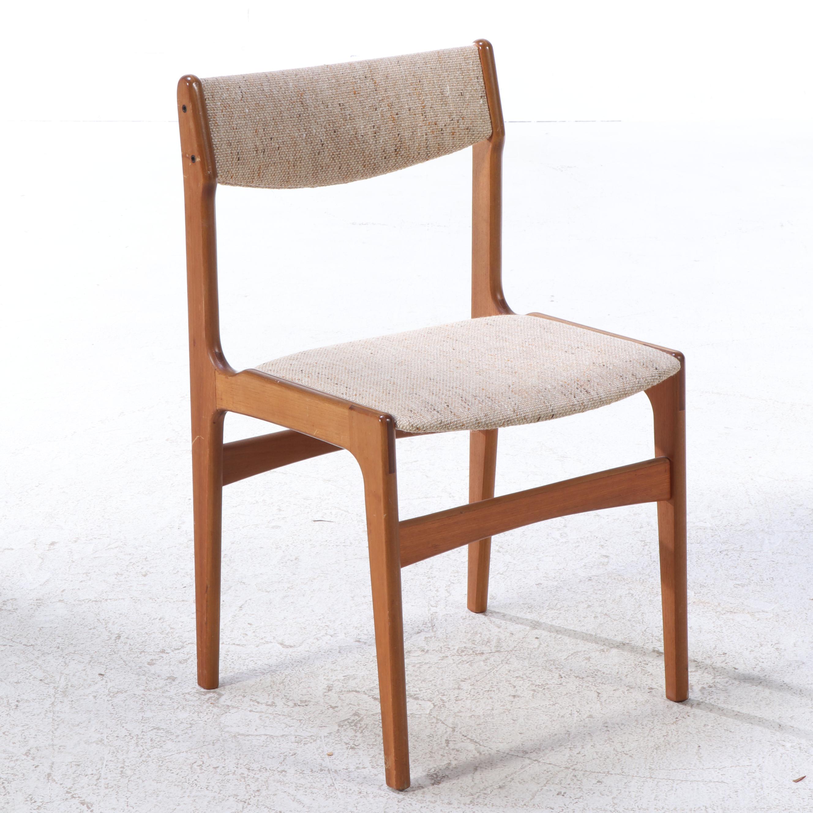 Danish Modern Teak Dinette Table with Four Upholstered Side Chairs, 1980s