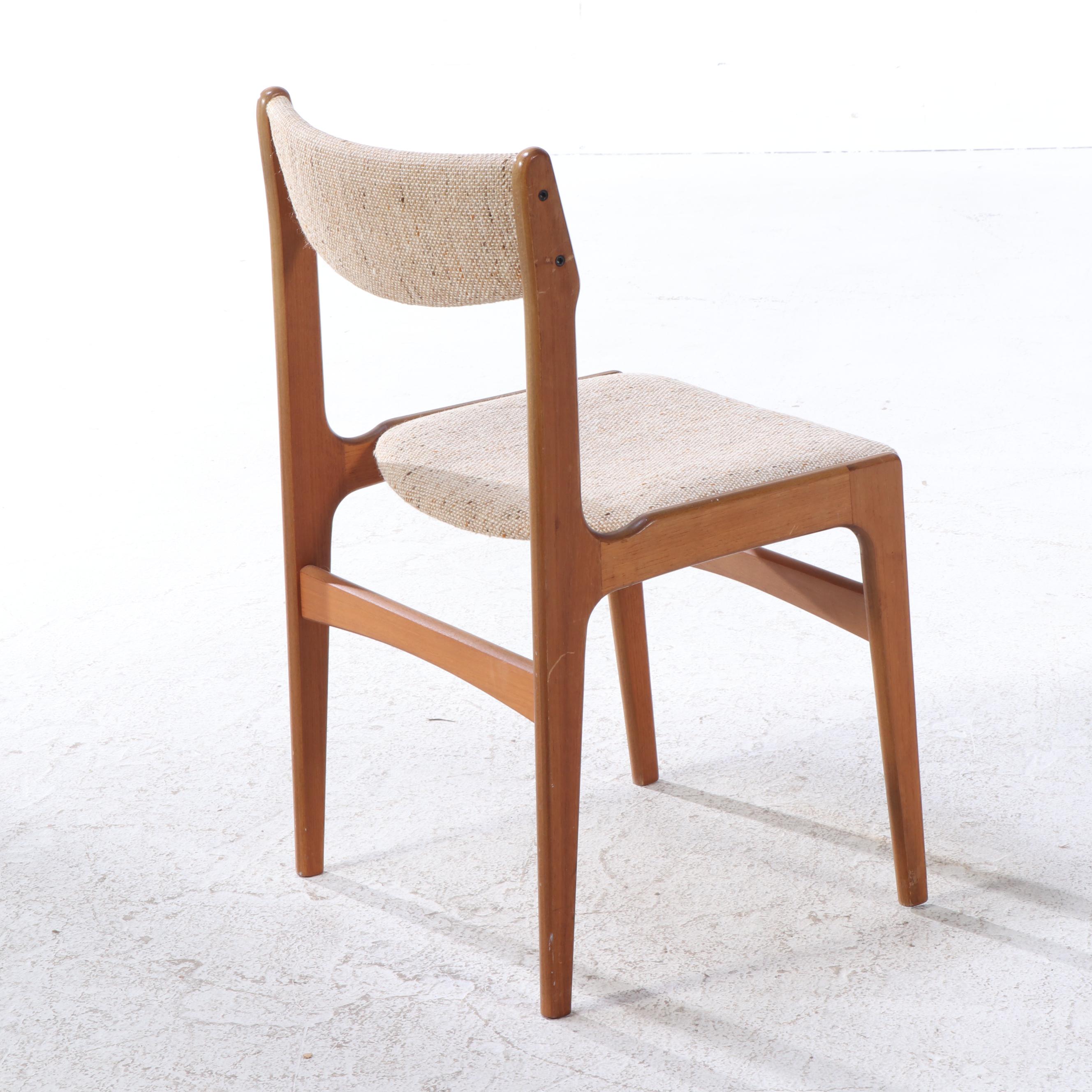 Danish Modern Teak Dinette Table with Four Upholstered Side Chairs, 1980s