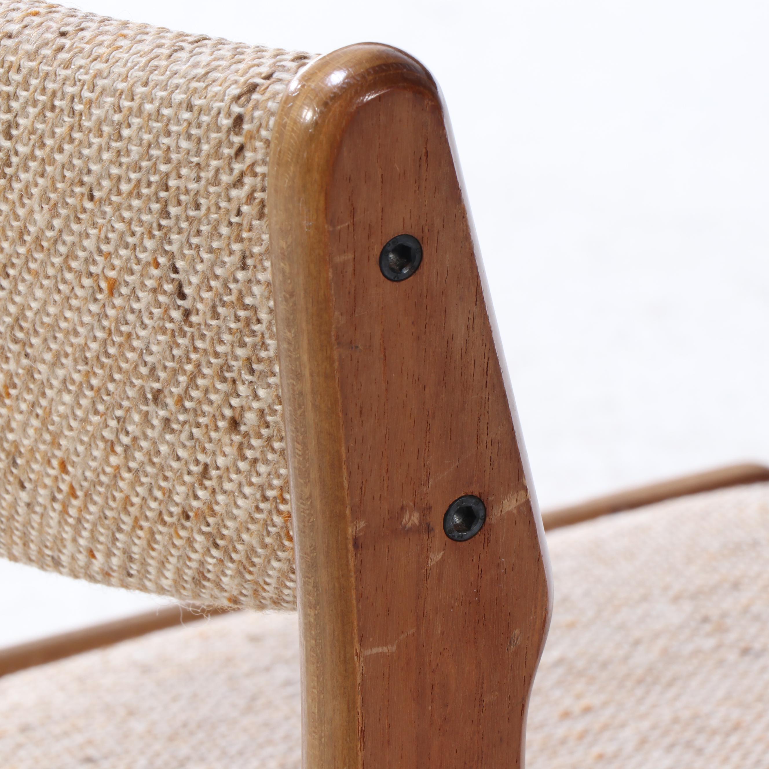 Danish Modern Teak Dinette Table with Four Upholstered Side Chairs, 1980s