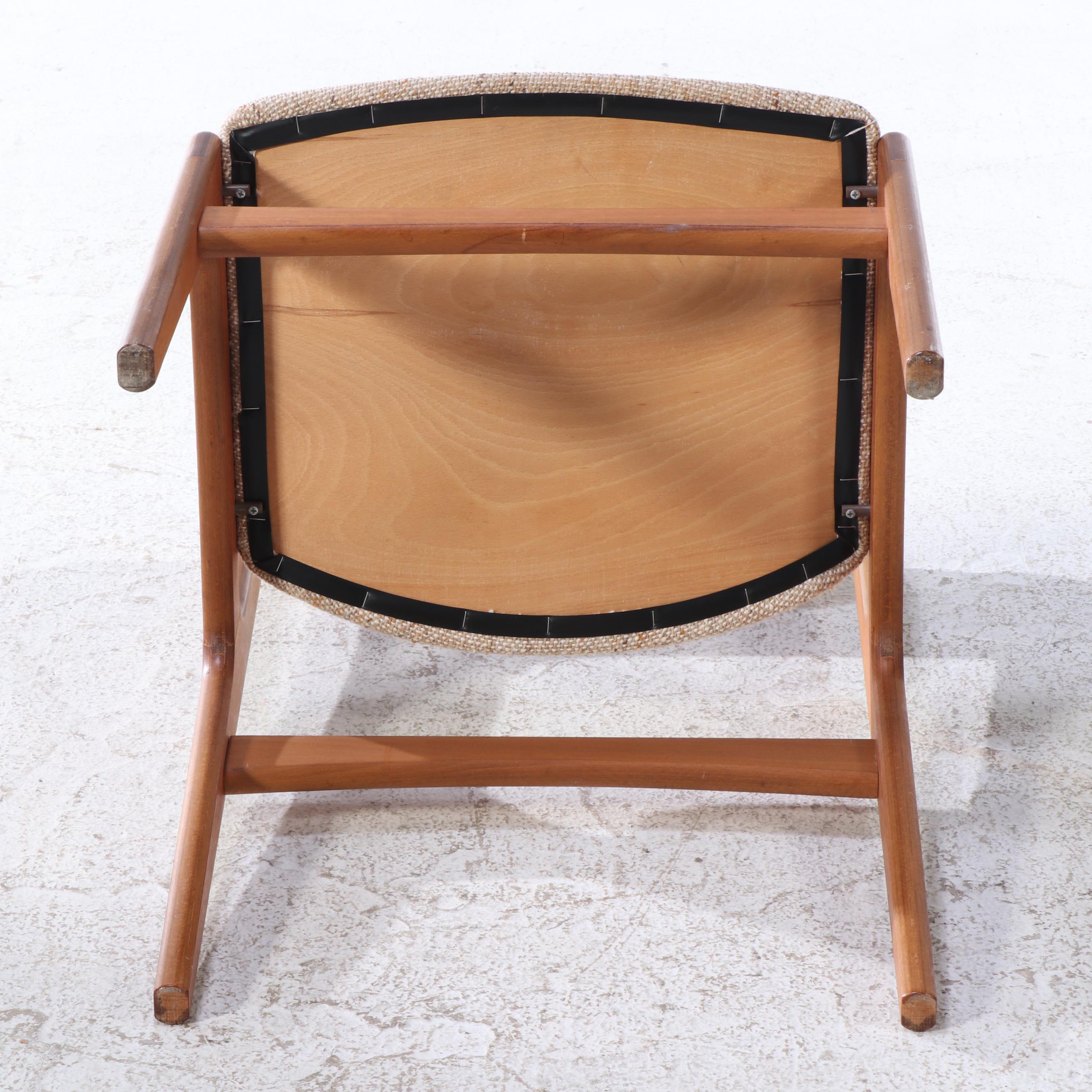 Danish Modern Teak Dinette Table with Four Upholstered Side Chairs, 1980s
