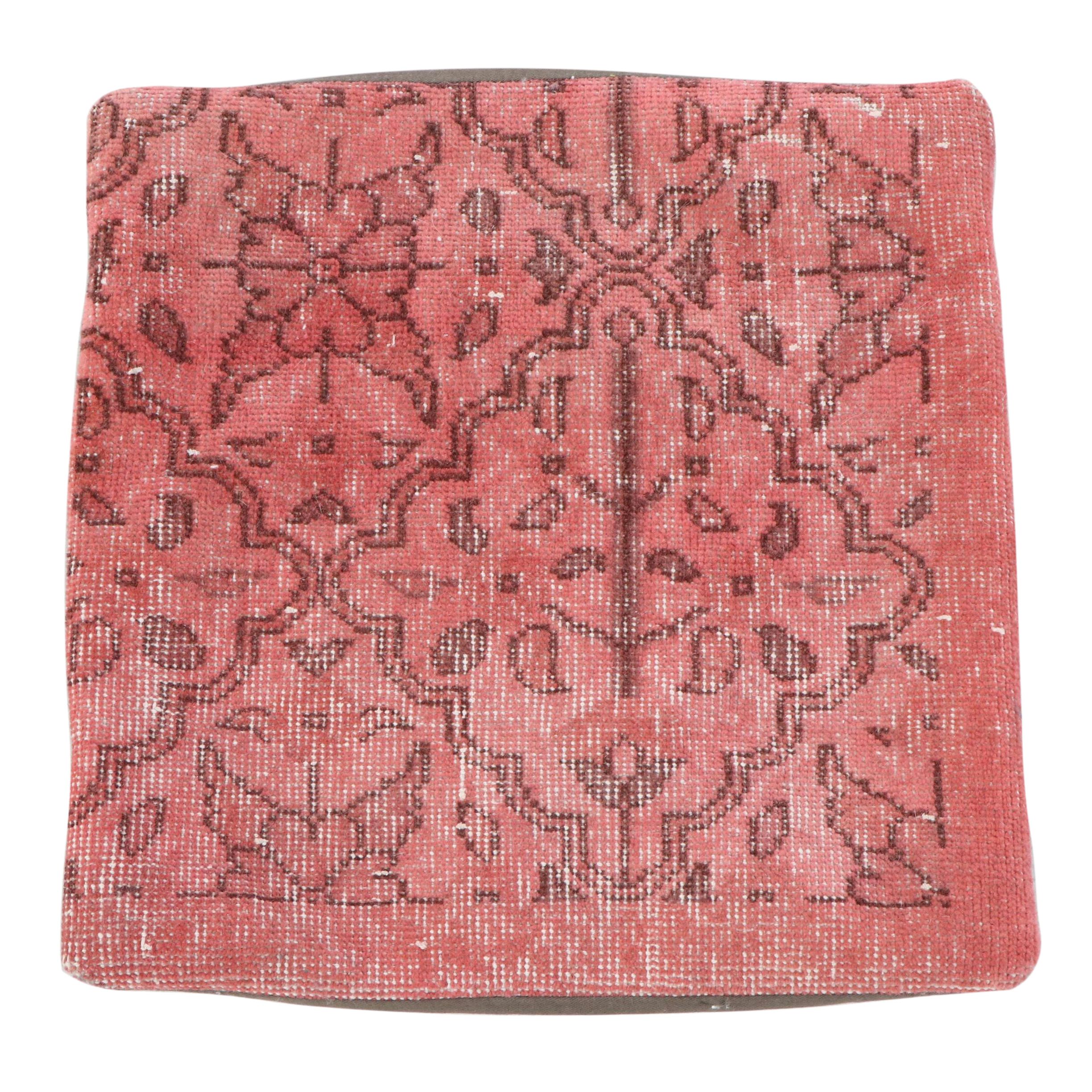 Hand-Knotted Rug Faced Throw Pillow Cover