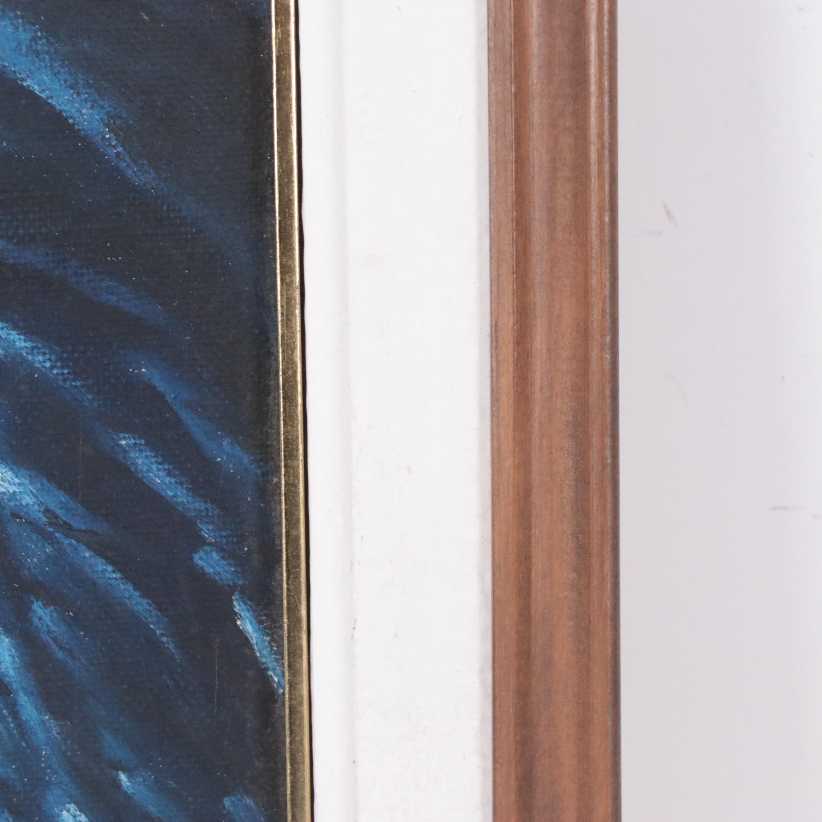 Pasteur Oil Painting of a Seascape at Sunset