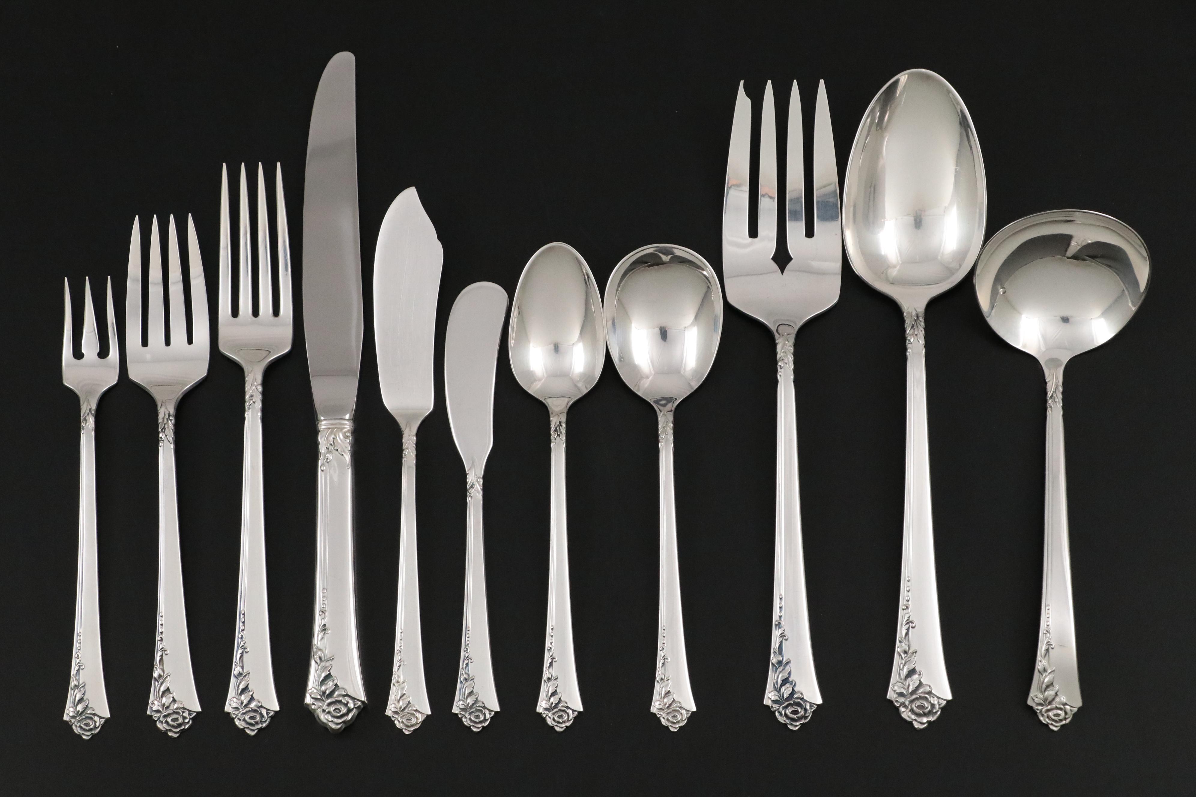 Oneida Heirloom "Damask Rose" Sterling Silver Flatware