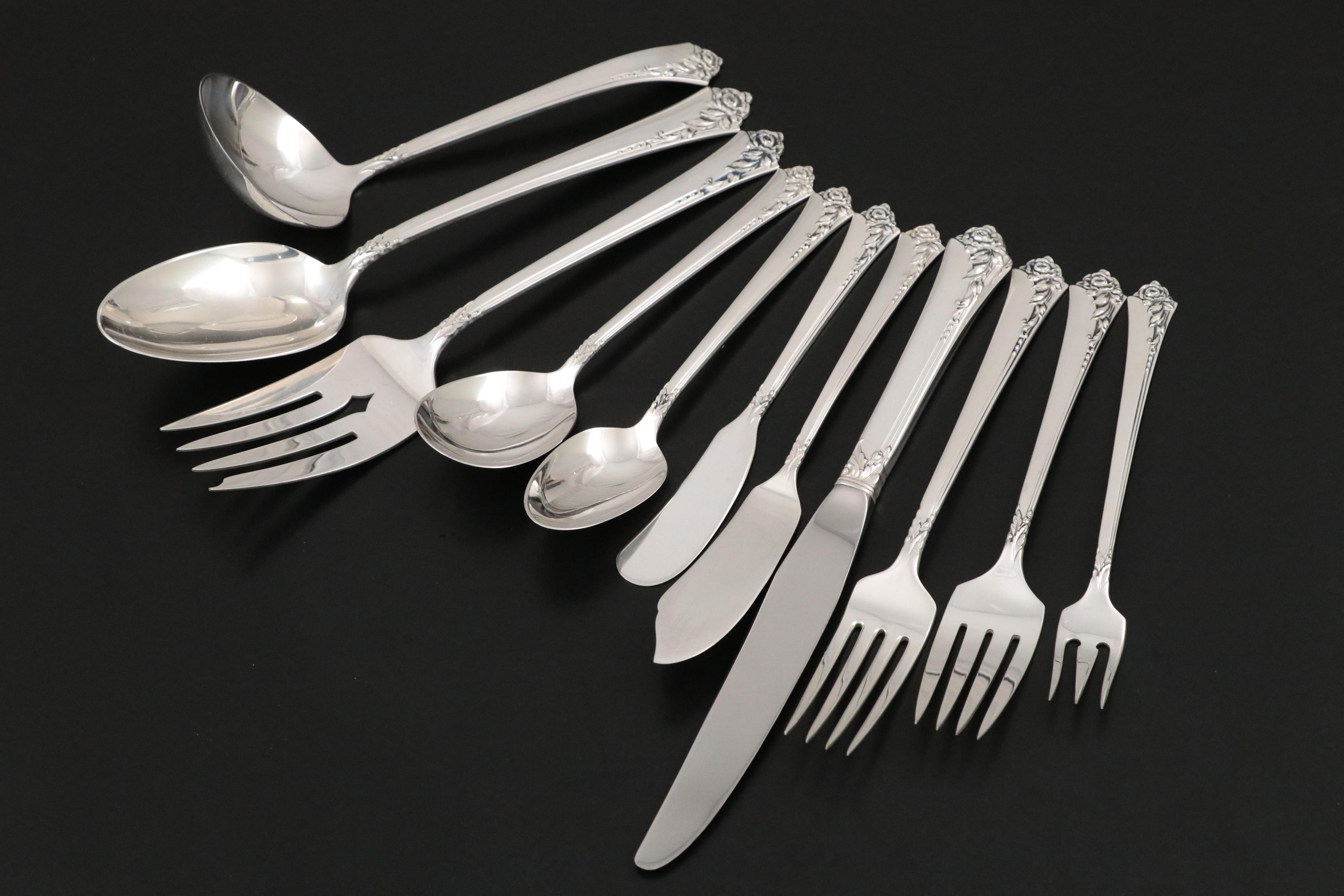 Oneida Heirloom "Damask Rose" Sterling Silver Flatware