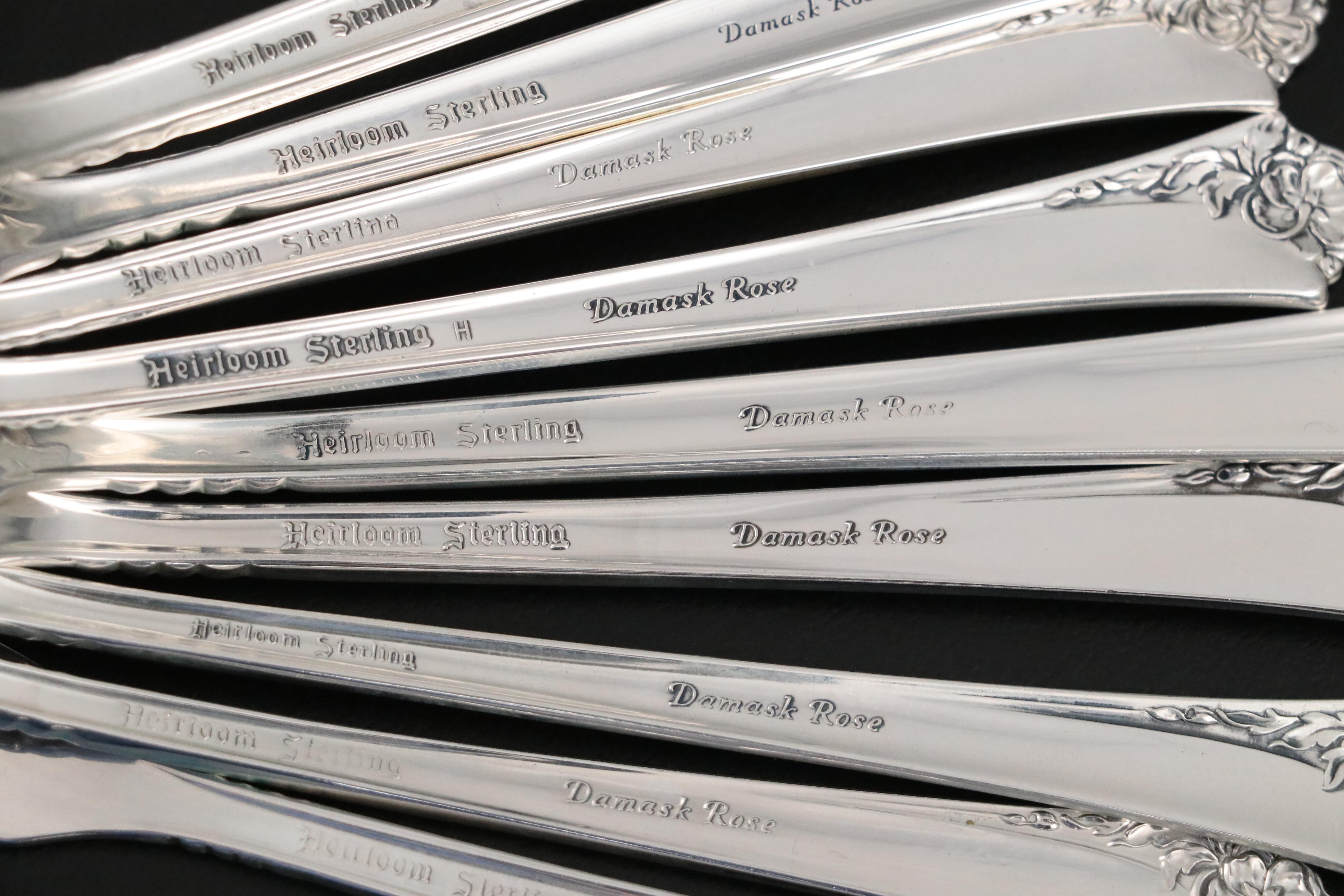 Oneida Heirloom "Damask Rose" Sterling Silver Flatware