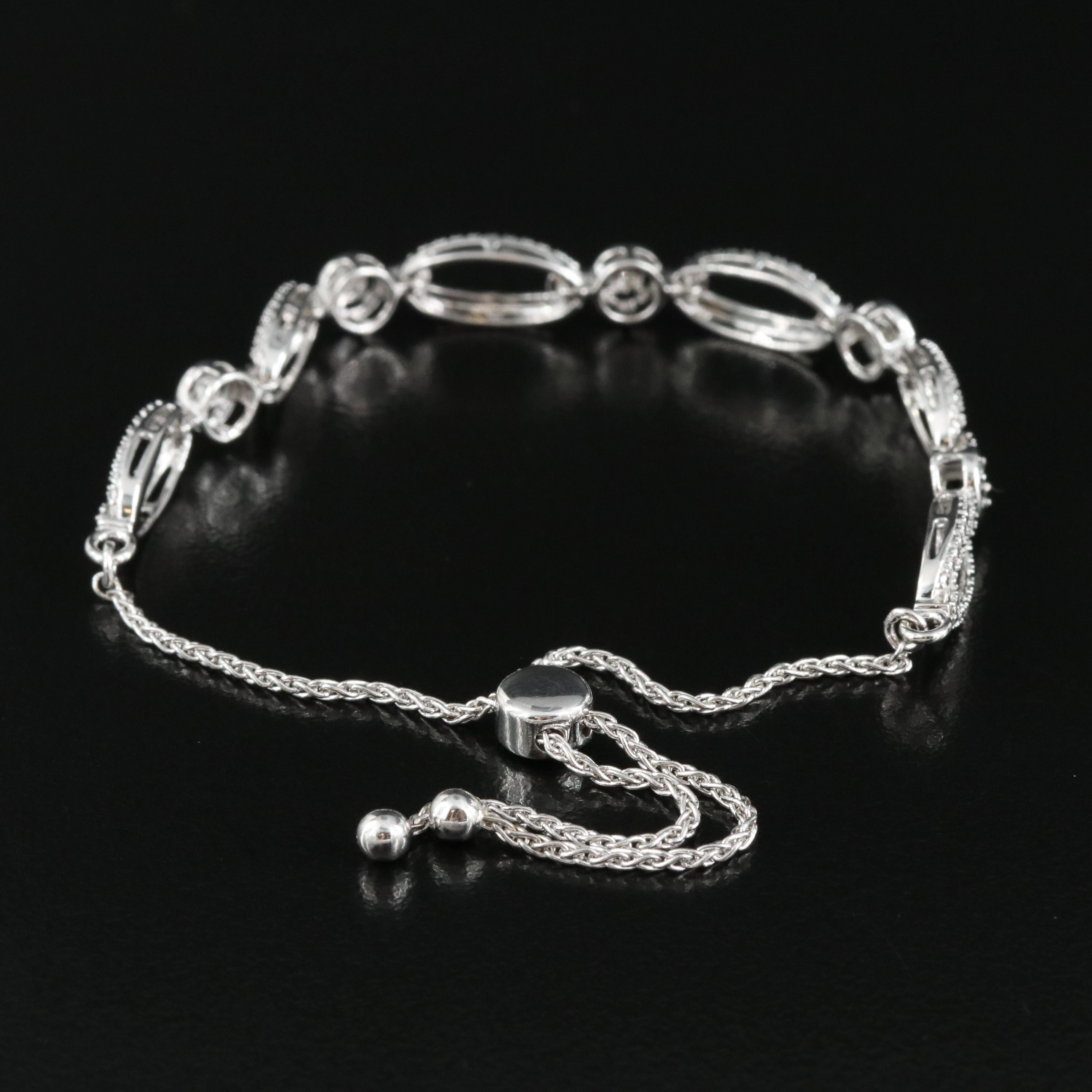 Sterling Diamond Bolo Bracelet