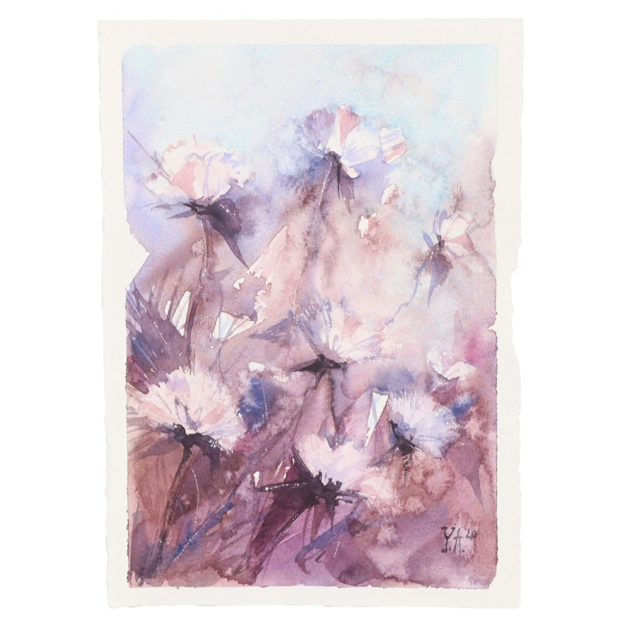 Yana Batsman Floral Watercolor Painting, 2020