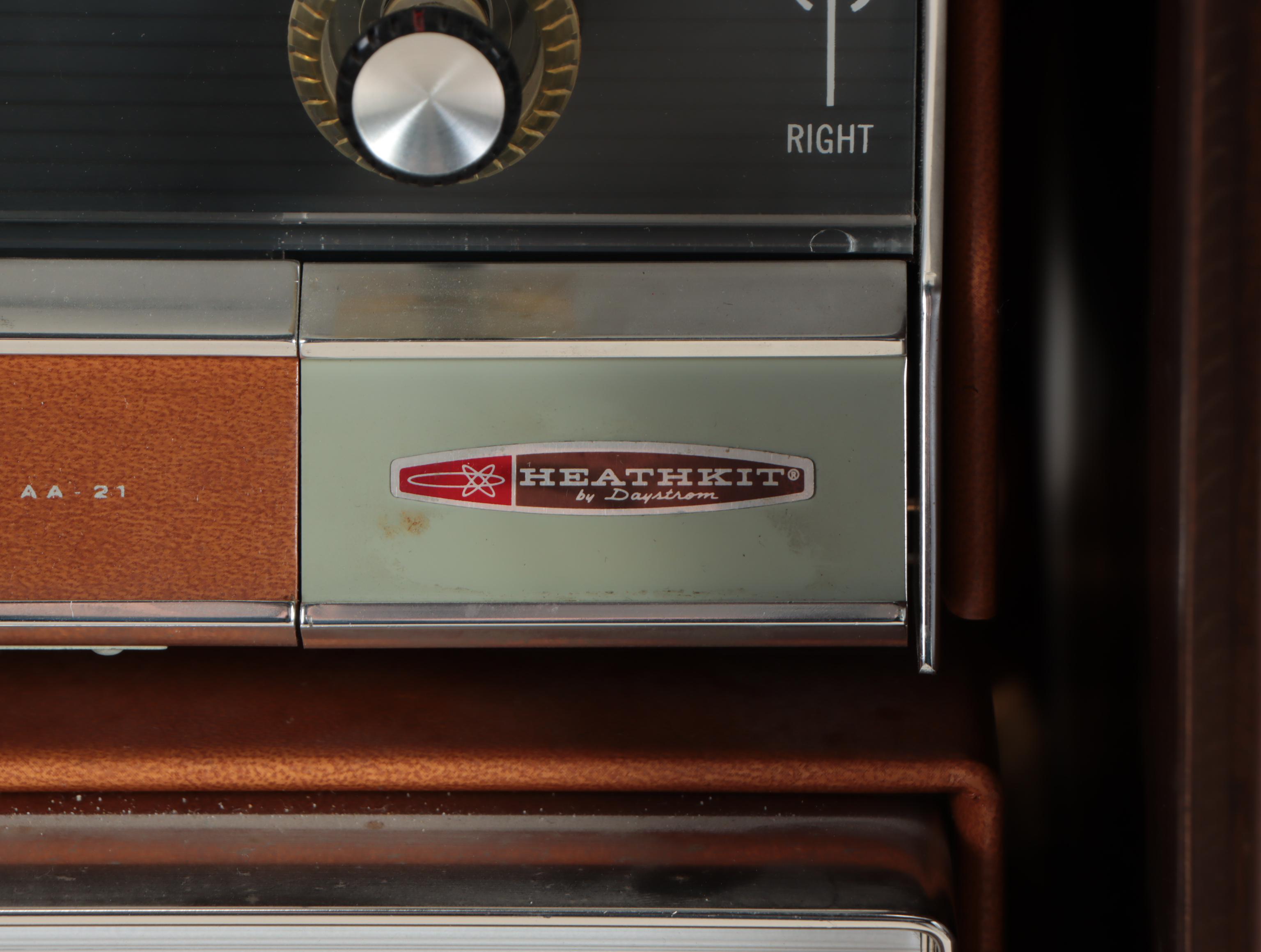 Mid-Century Stereo Cabinet and Speakers with Garrard and Daystrom Components