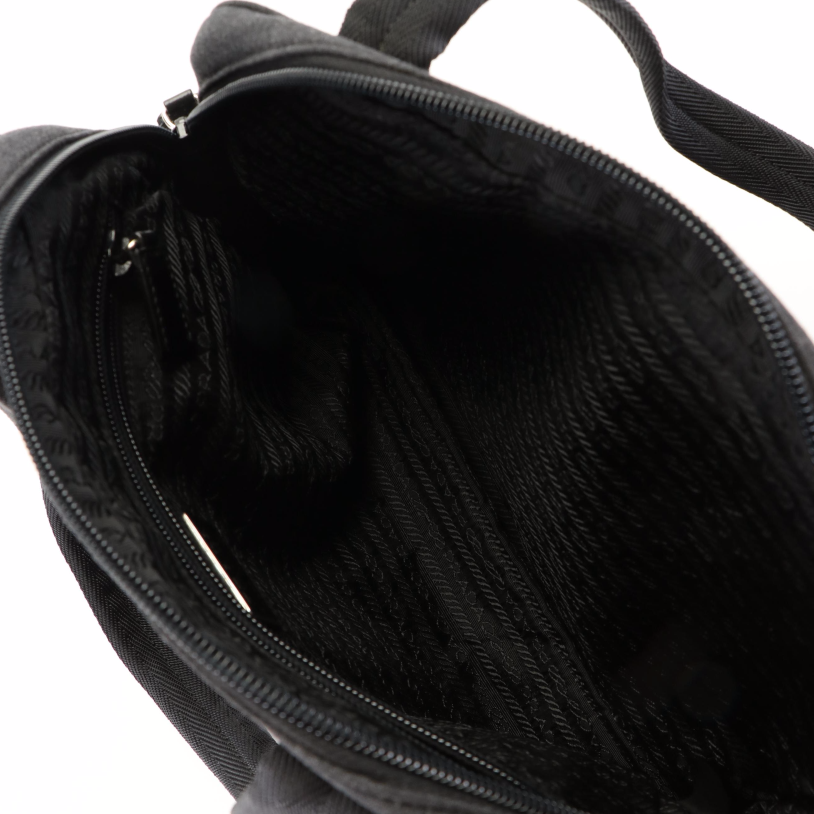 Prada Sport Leather Logo Grey Microfiber Handbag