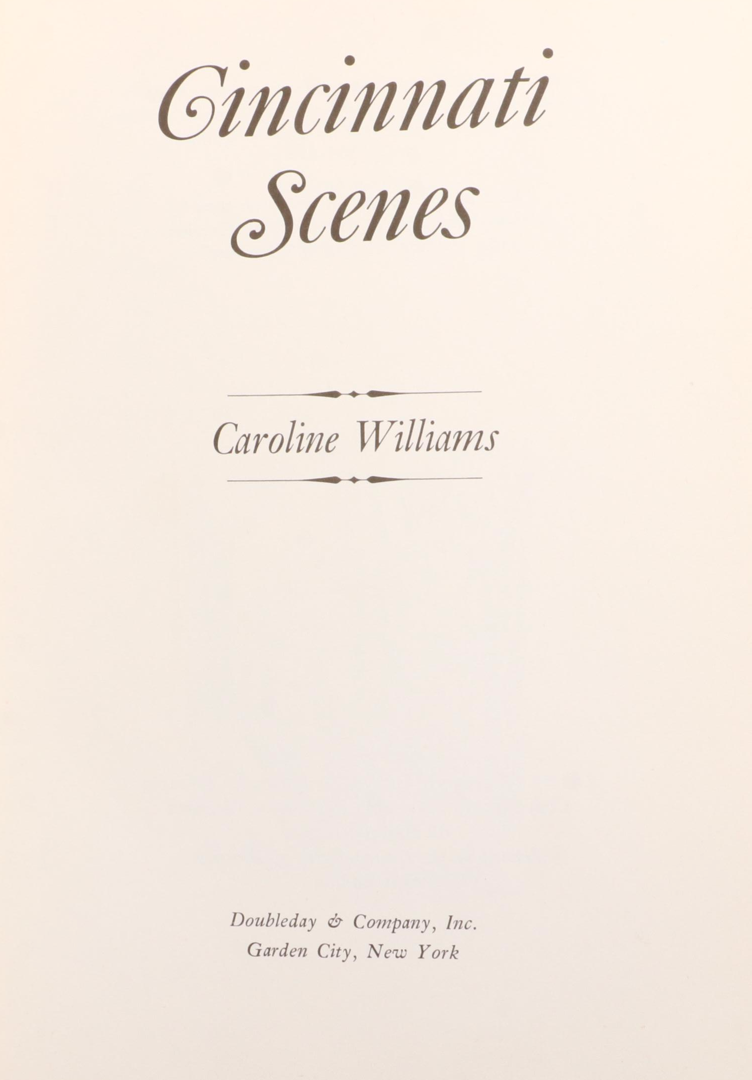 Signed First Edition "Cincinnati Scenes" by Caroline Williams and More Books