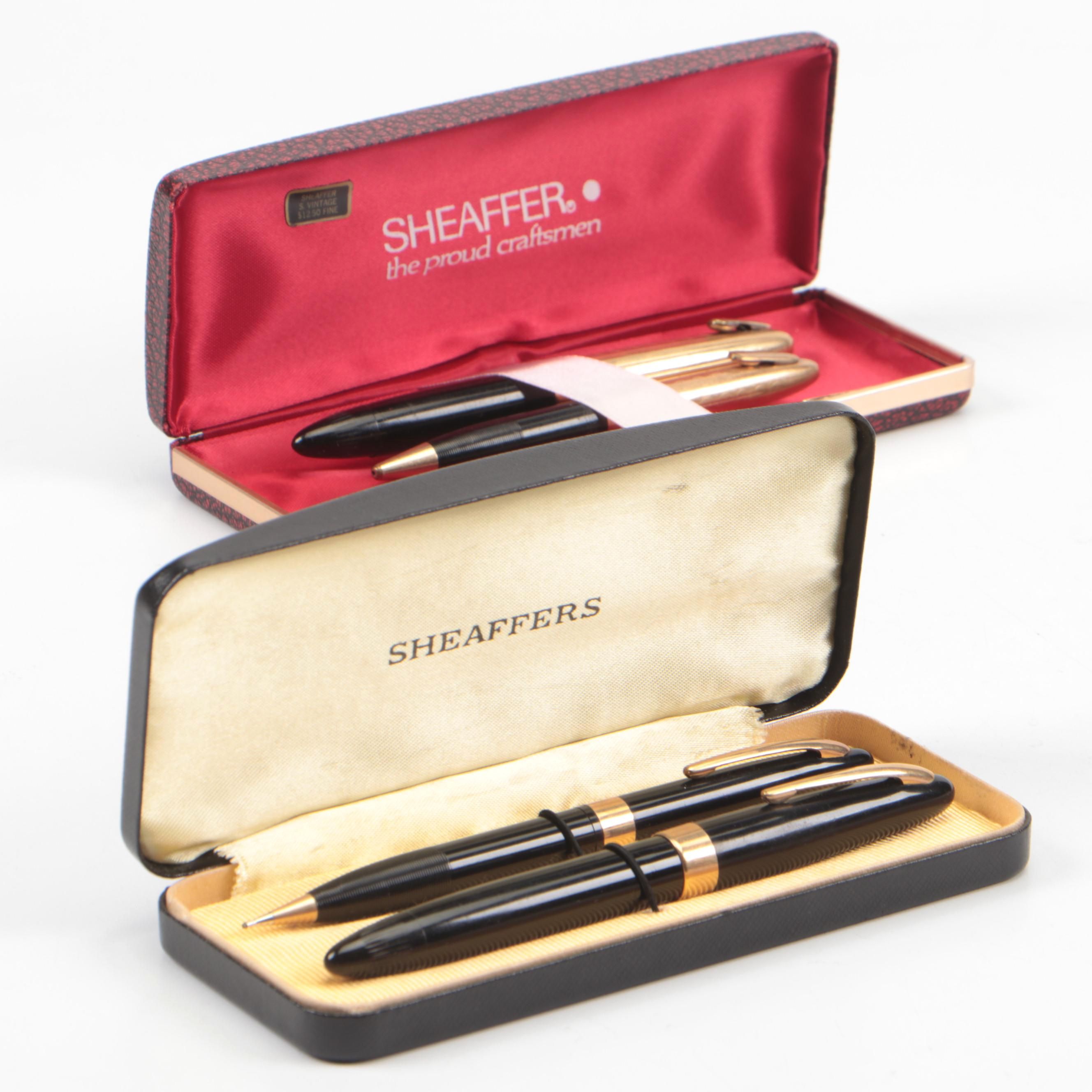 Sheaffer "Tuckaway" with Other Fountain Pen and Pencil Set, Mid-20th Century