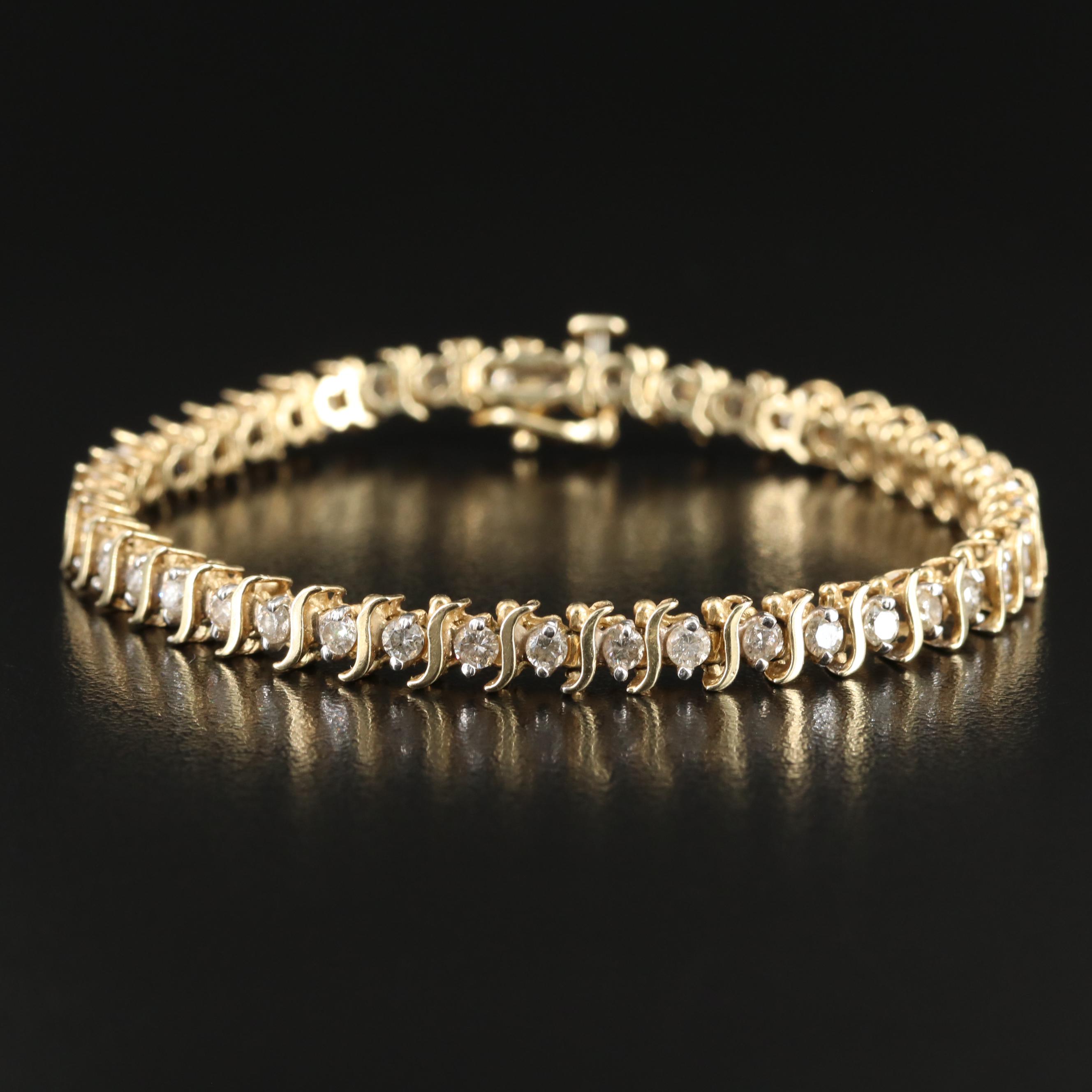 14K 3.01 CTW Diamond S-Link Bracelet