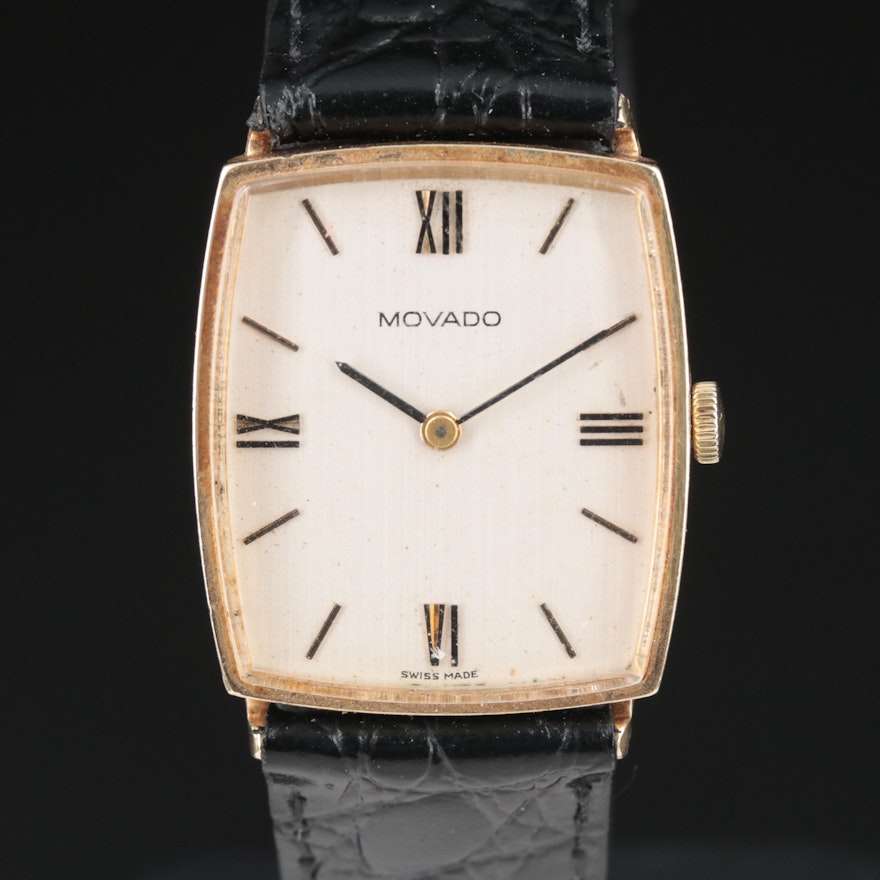 14K Movado Vintage Stem Wind Wristwatch