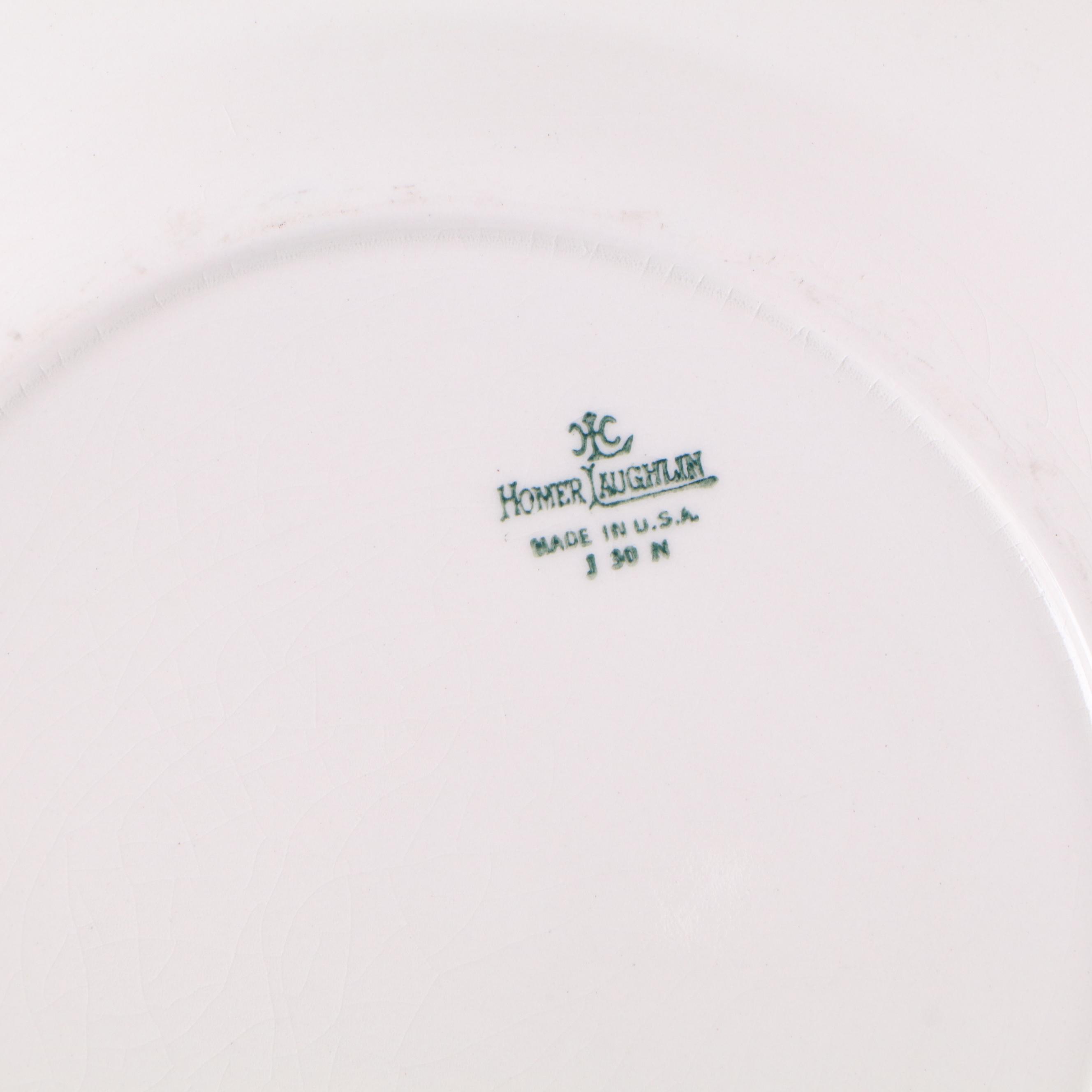 Homer Laughlin Gilt Rimmed Ceramic Floral Dinnerware, 1930
