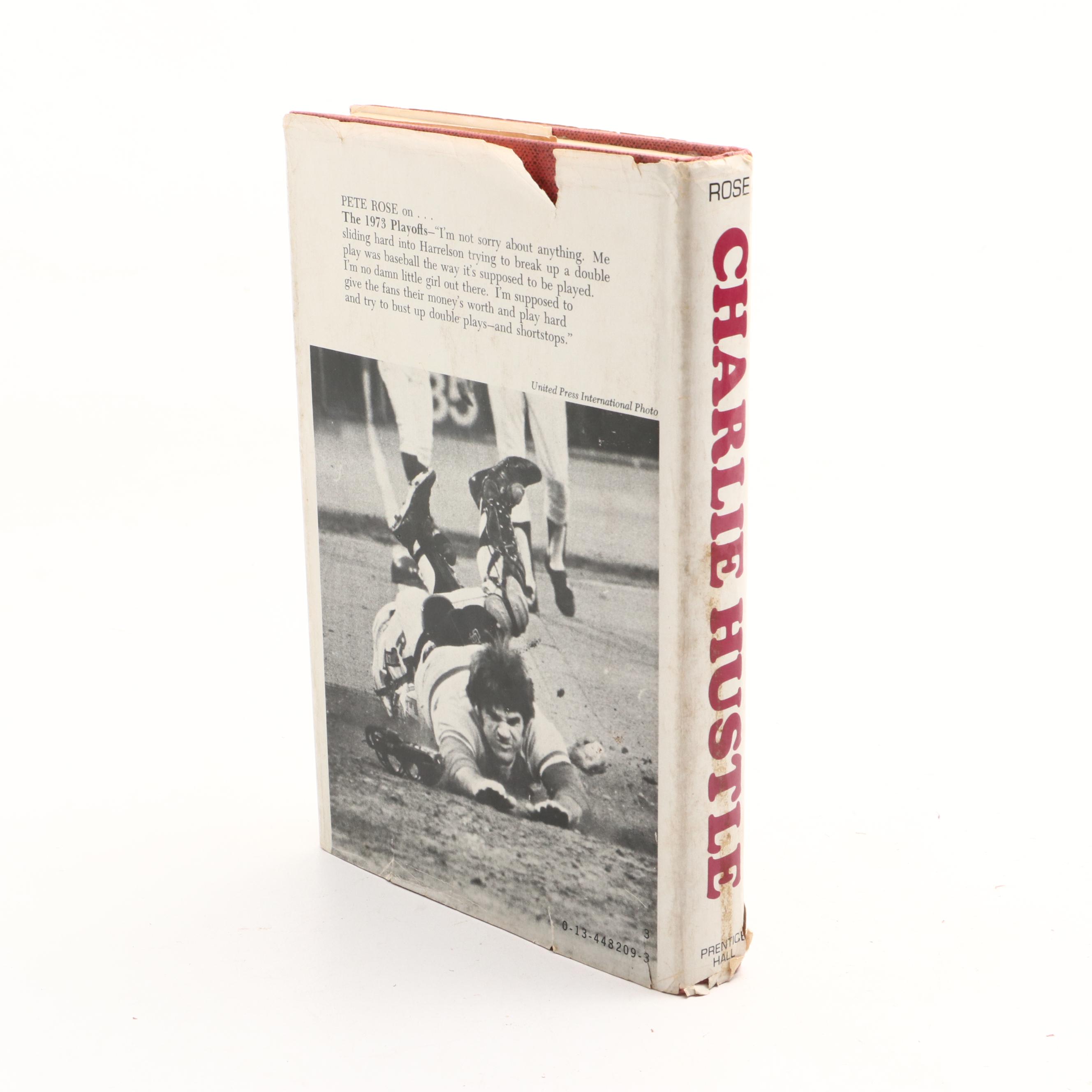 Pete Rose Signed "Charlie Hustle" Book with Mini Bats, Eagles Medallion, More