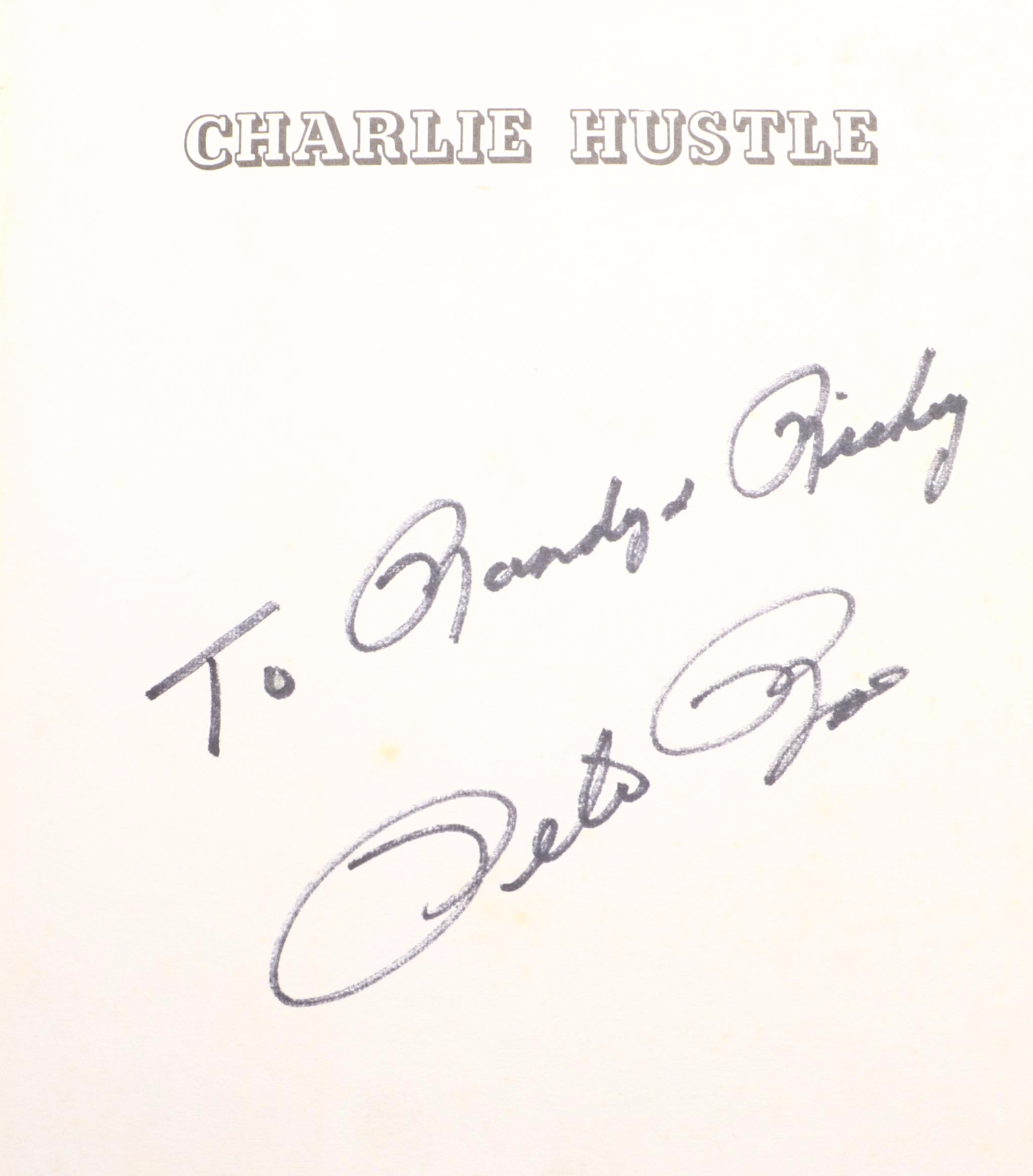 Pete Rose Signed "Charlie Hustle" Book with Mini Bats, Eagles Medallion, More