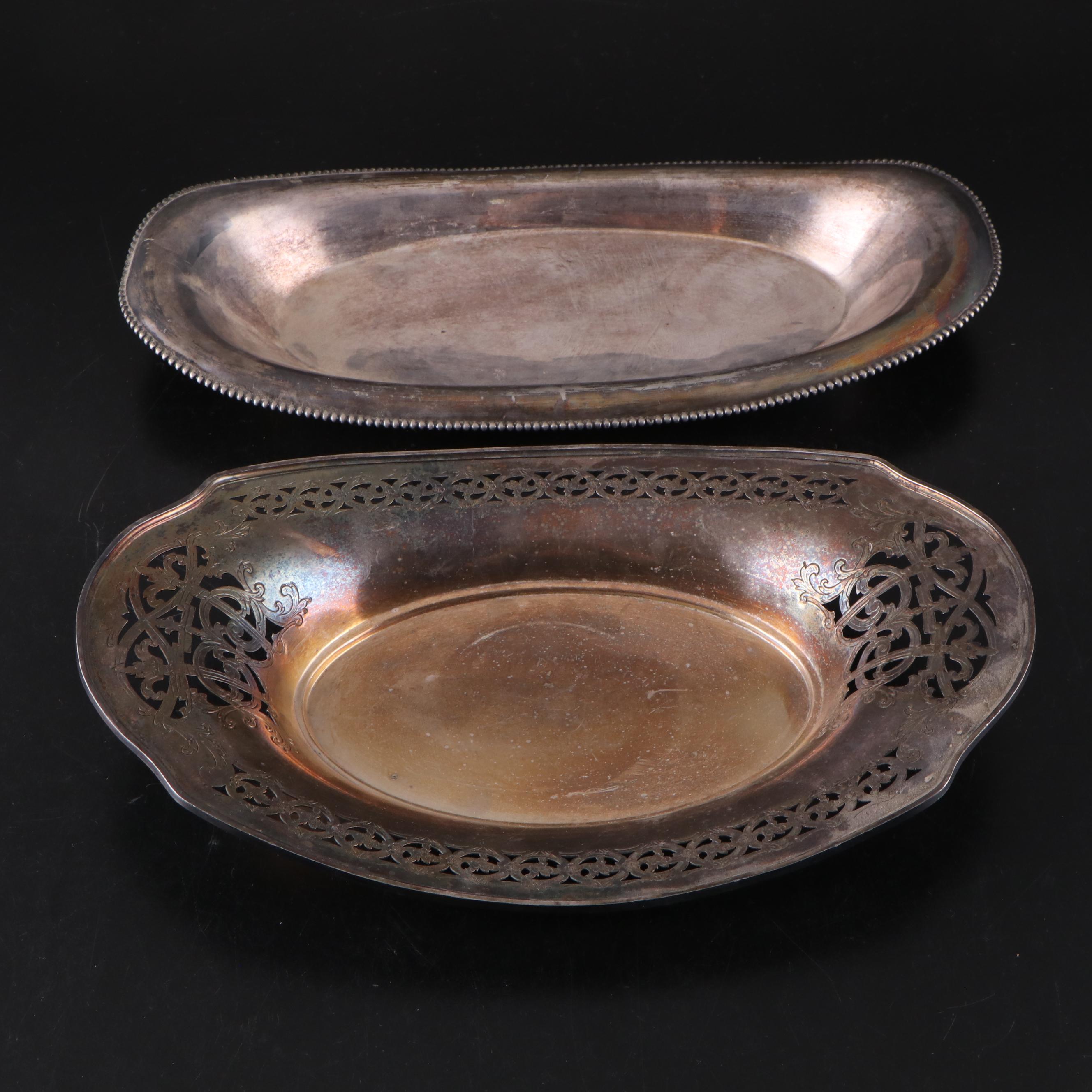 Forbes Silver Co. Reproduction Silver Plate Pierced Tray with Other Silver Plate