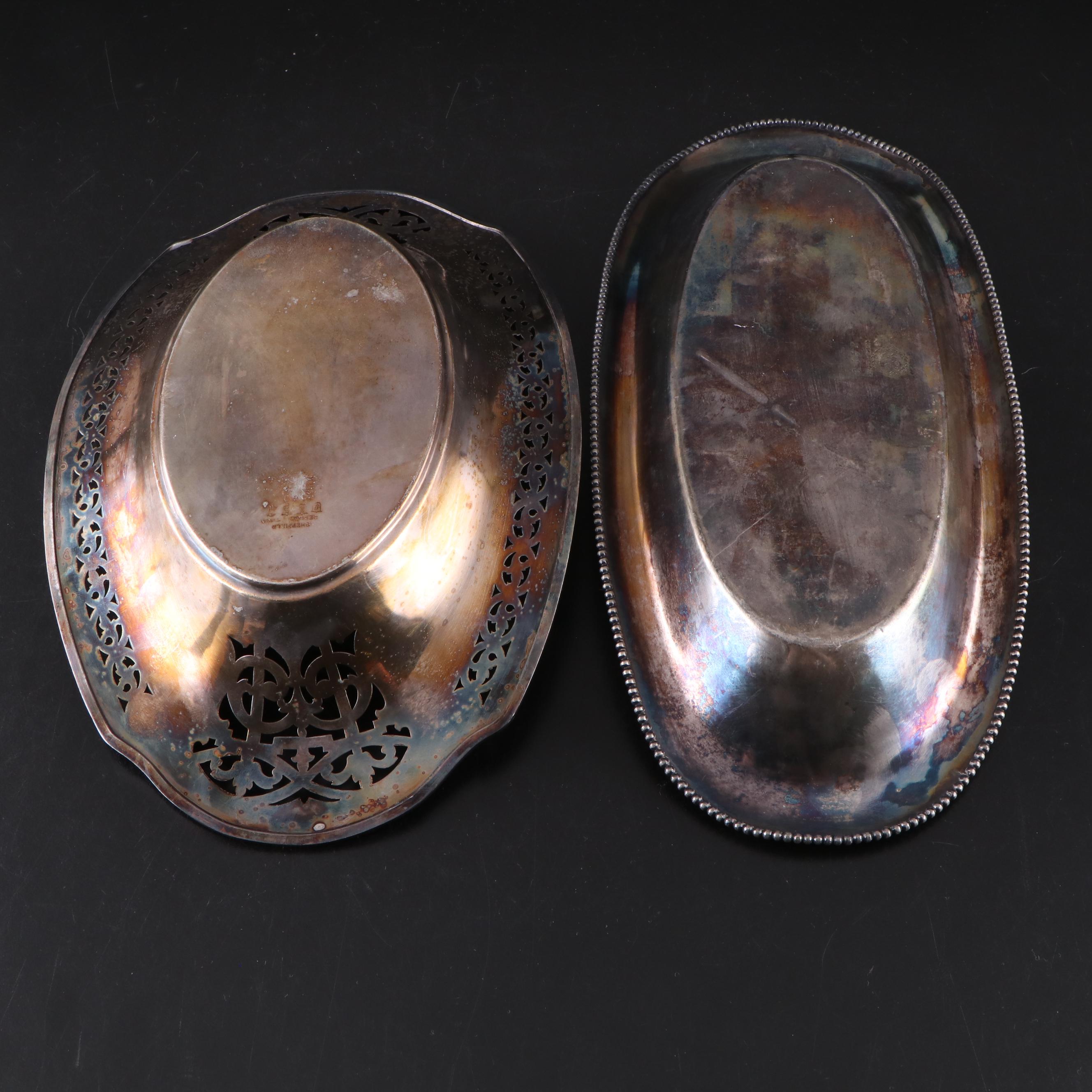 Forbes Silver Co. Reproduction Silver Plate Pierced Tray with Other Silver Plate