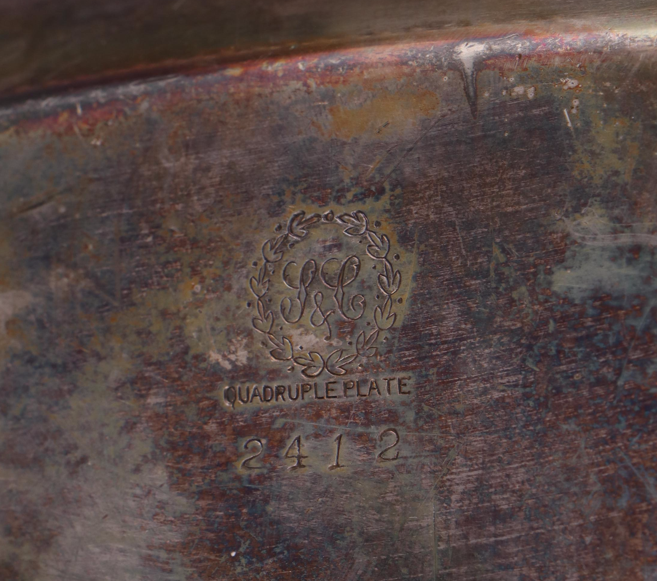 Forbes Silver Co. Reproduction Silver Plate Pierced Tray with Other Silver Plate