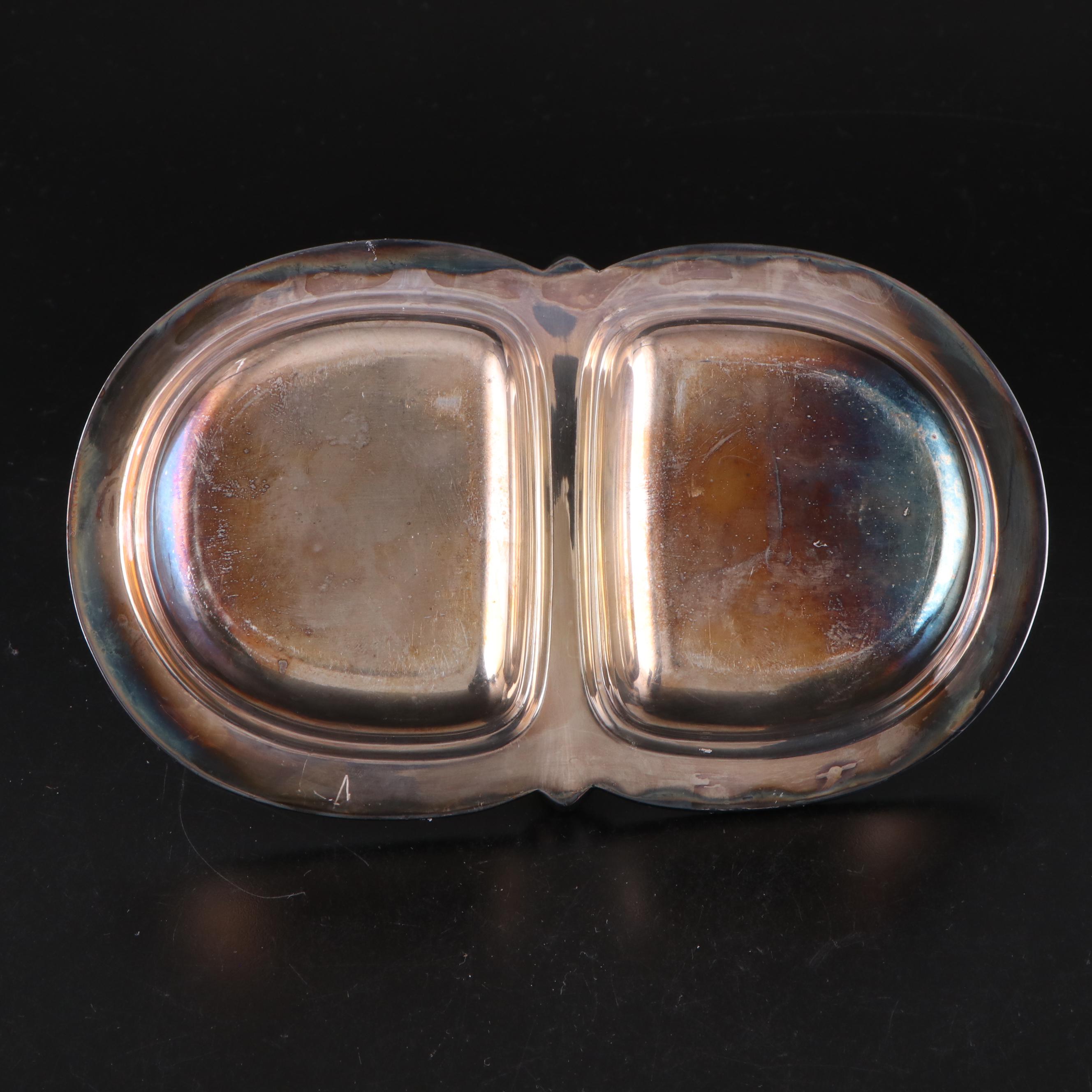 Forbes Silver Co. Reproduction Silver Plate Pierced Tray with Other Silver Plate