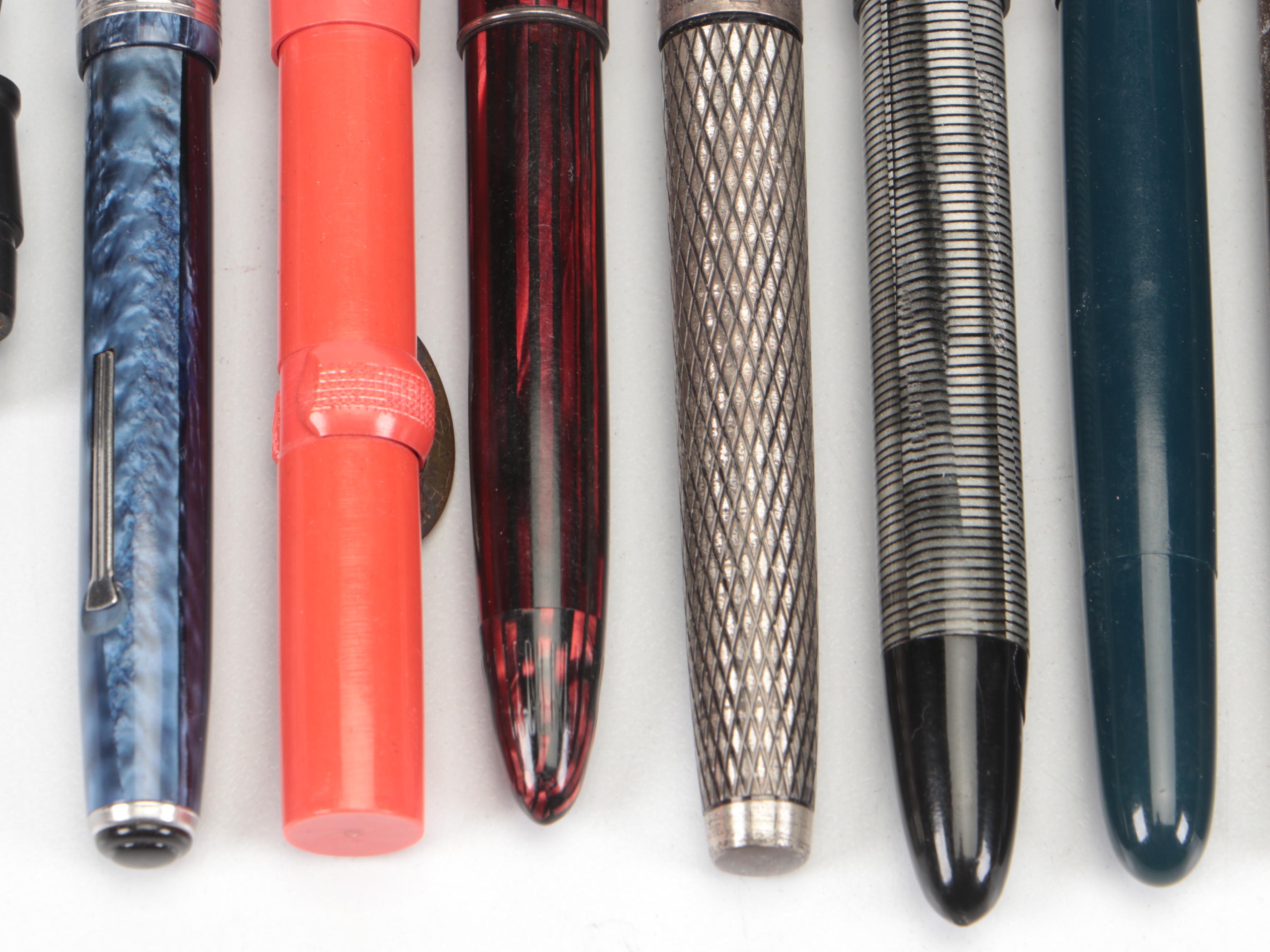 Parker, Waterman, Sheaffer, Hoover De Luxe with Other Pens and Pencils