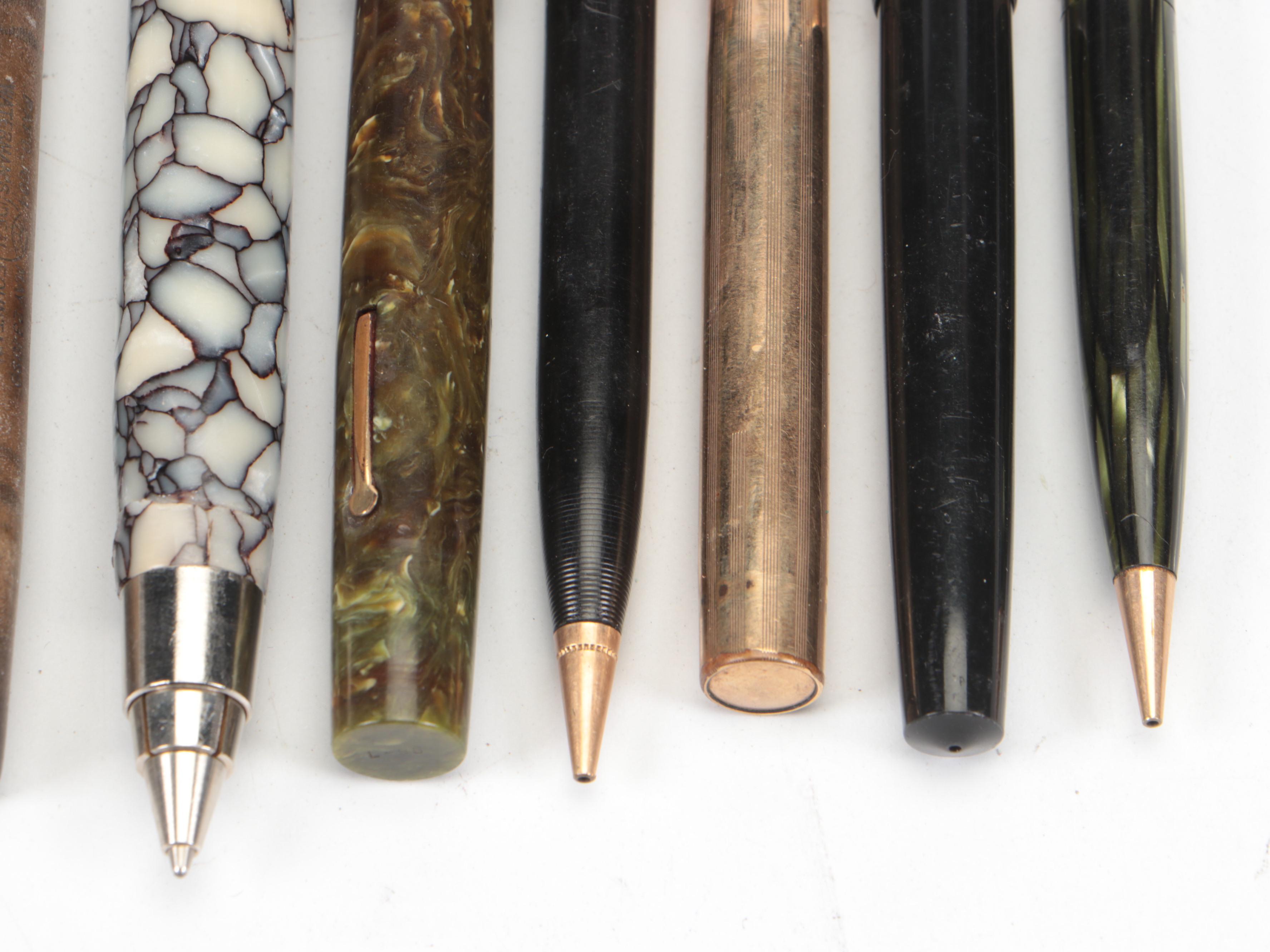 Parker, Waterman, Sheaffer, Hoover De Luxe with Other Pens and Pencils