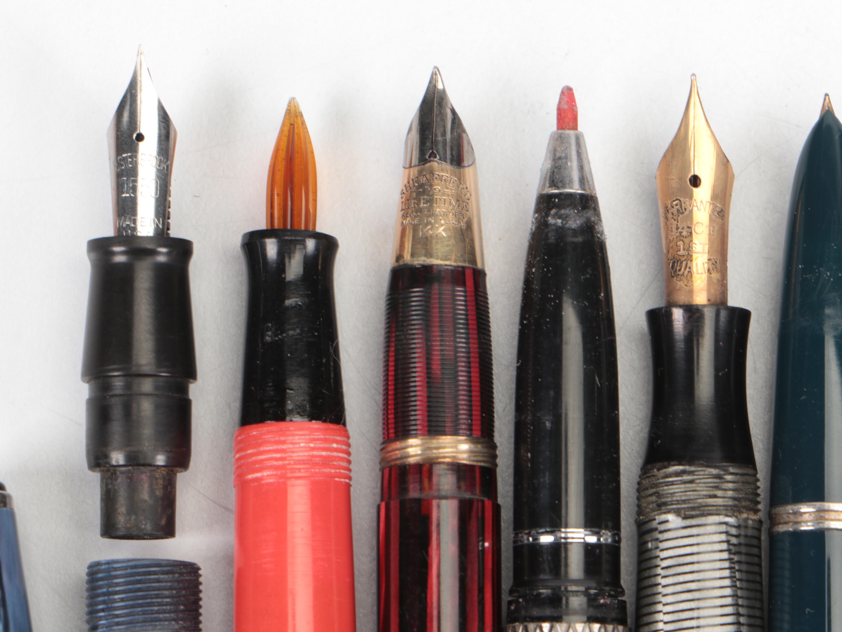 Parker, Waterman, Sheaffer, Hoover De Luxe with Other Pens and Pencils