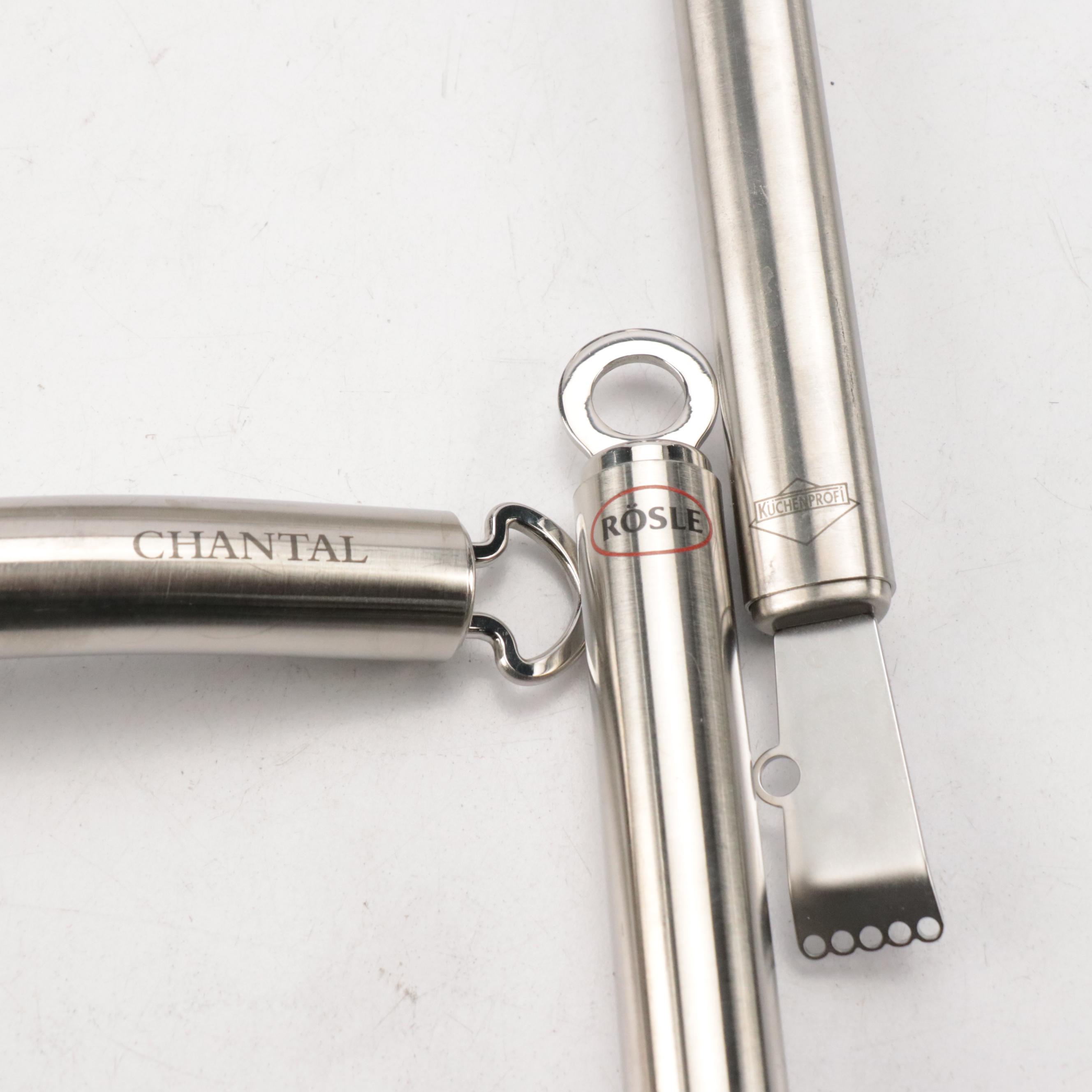 RÖSLE Modern Stainless Steel Cooking Utensils with Hanger and Food Canisters