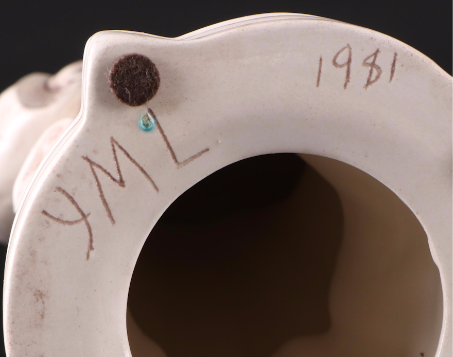 Artist Marked Holland Mold Emperor and Empress Slip Cast Ceramic