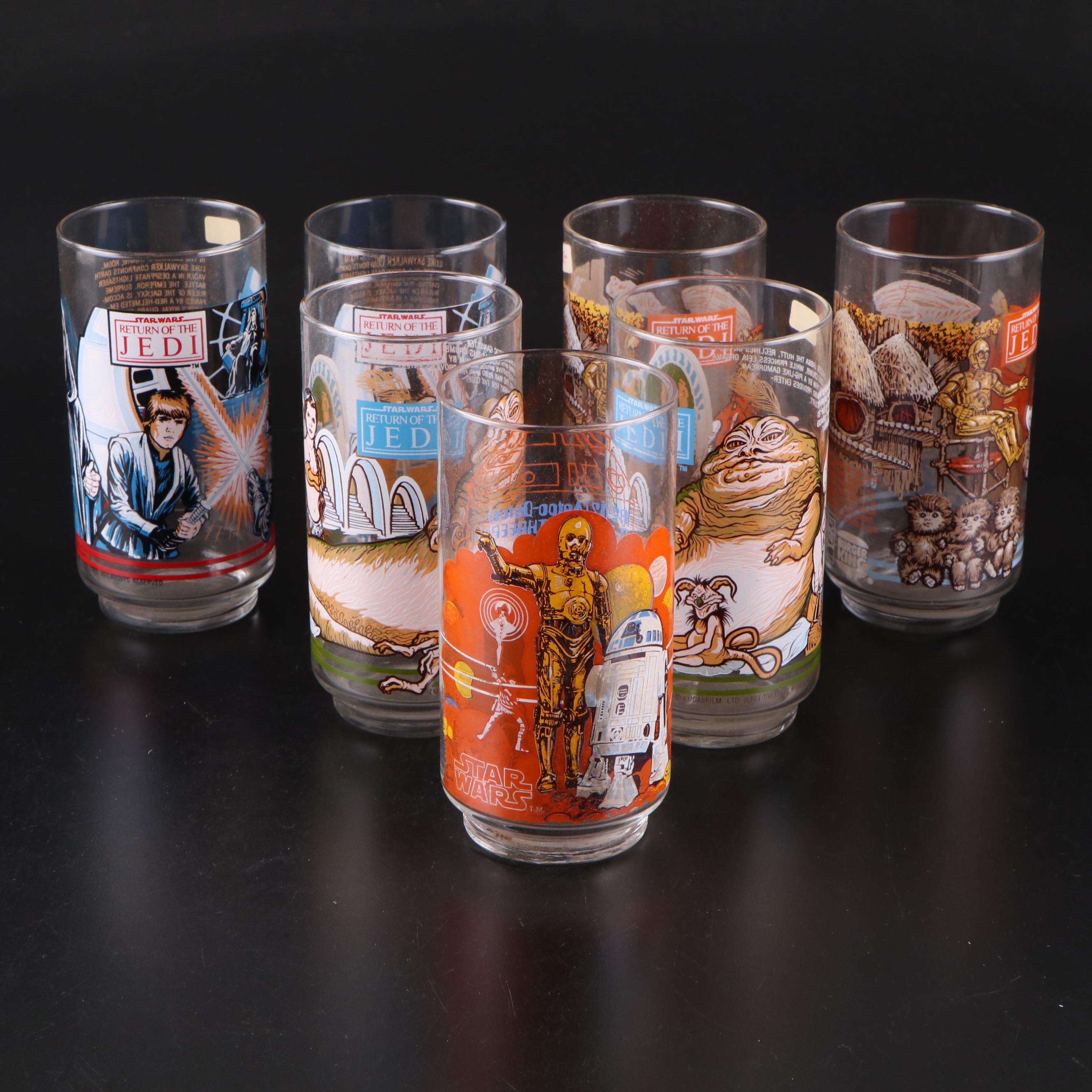 Libbey Star Wars Theme Glass Tumblers with Star Wars Metal Pinbacks and More