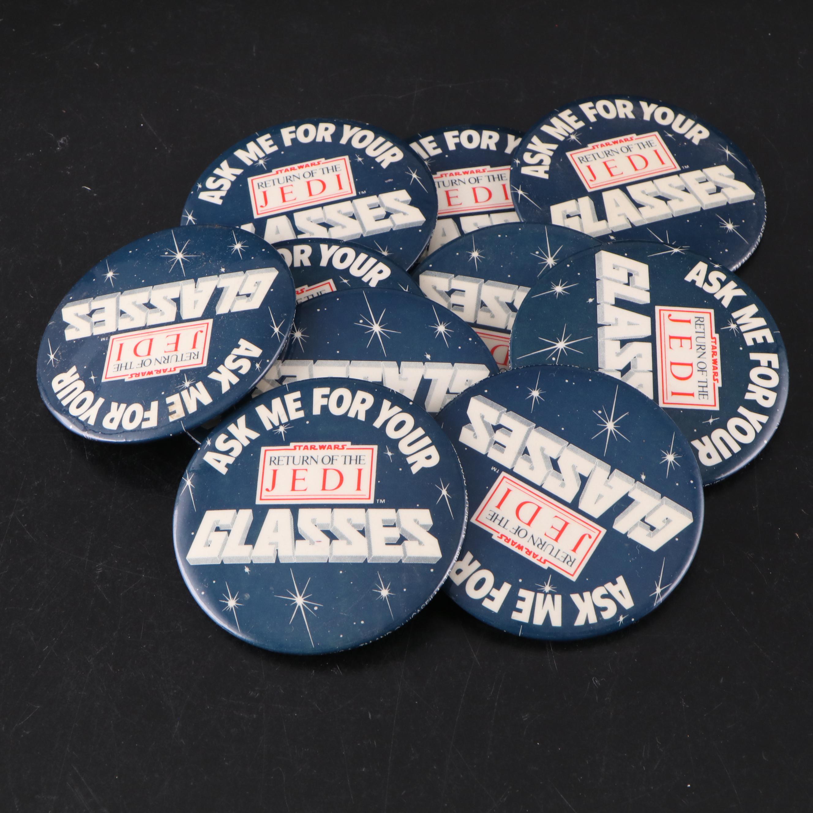 Libbey Star Wars Theme Glass Tumblers with Star Wars Metal Pinbacks and More