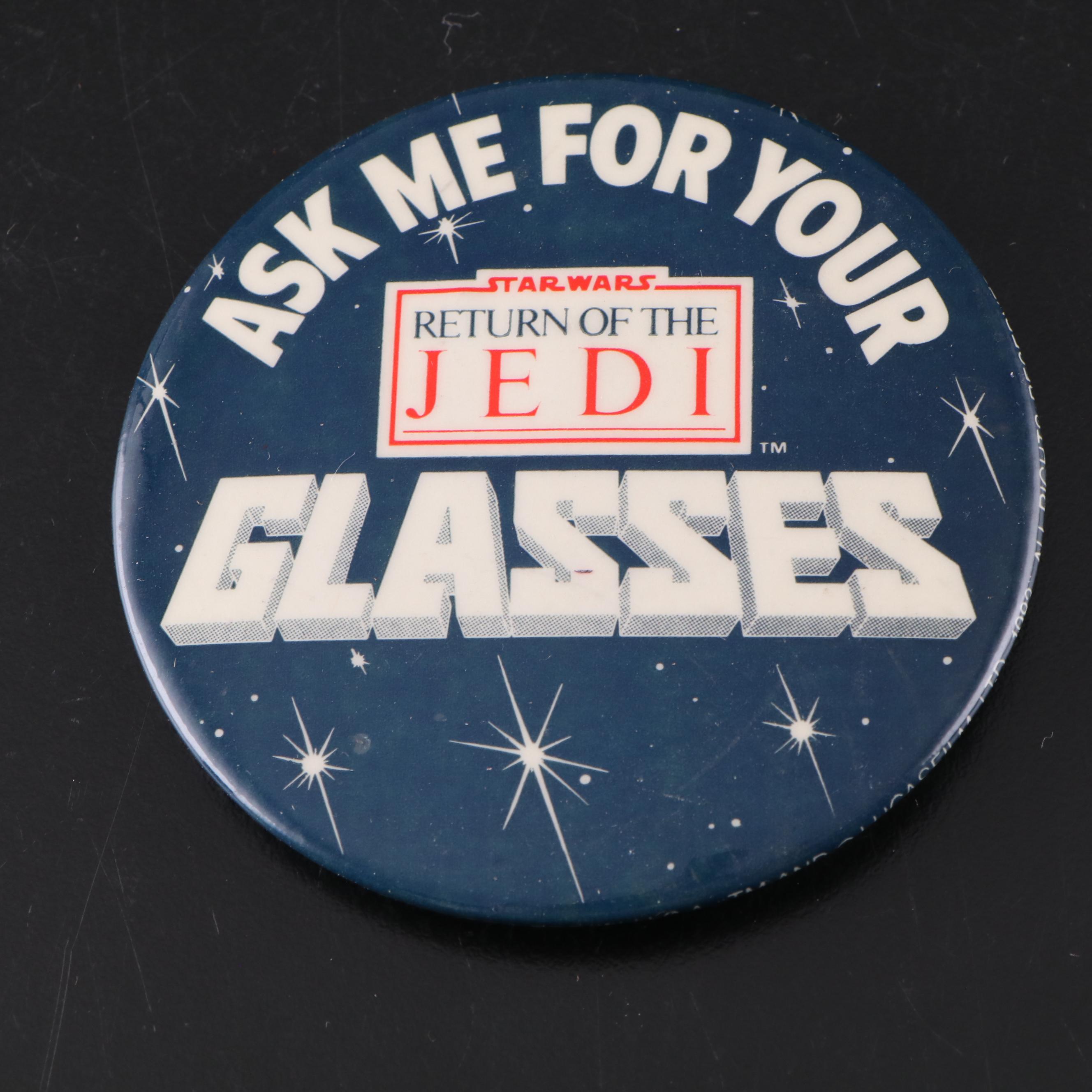 Libbey Star Wars Theme Glass Tumblers with Star Wars Metal Pinbacks and More