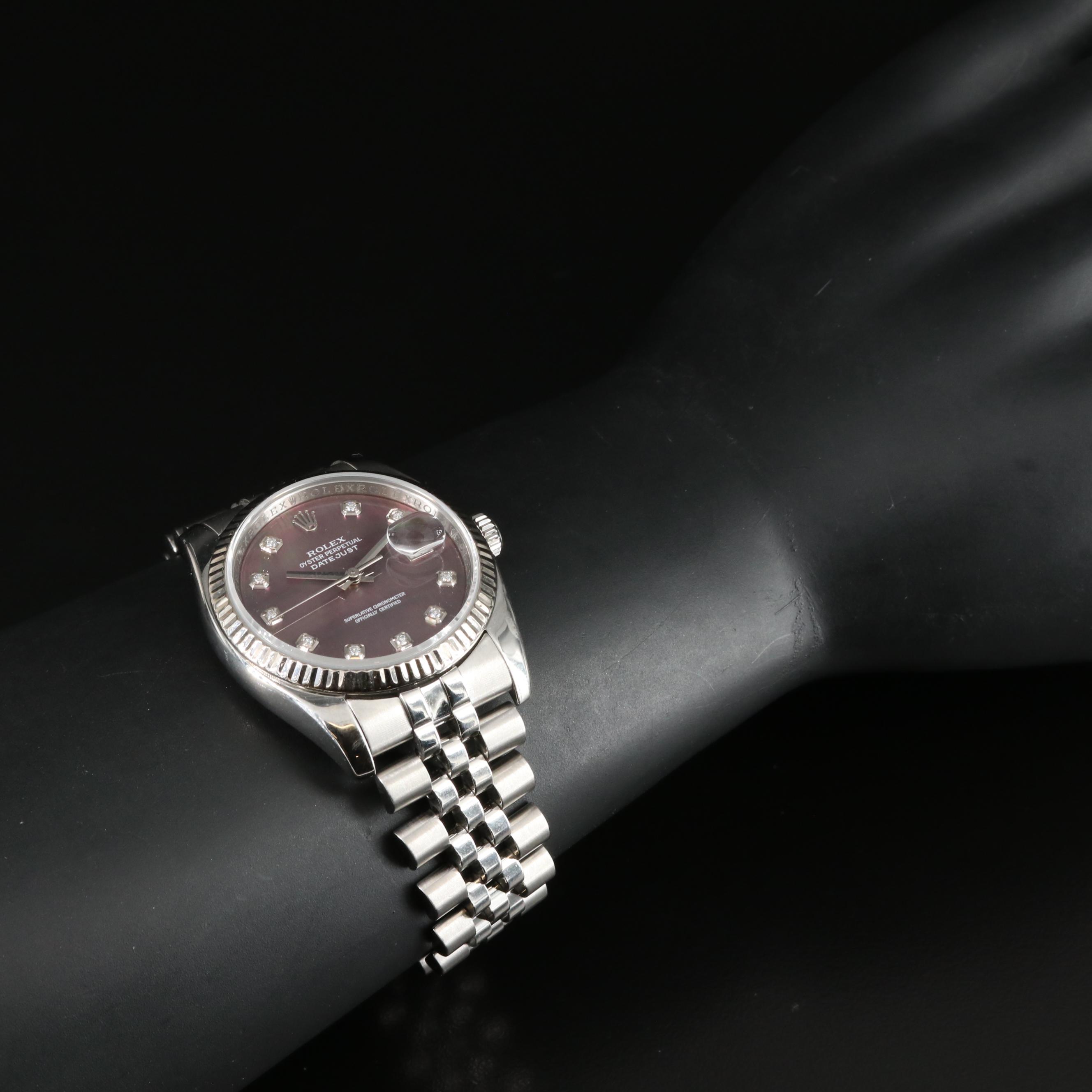 2007 Rolex Custom Diamond, Mother-of-Pearl Dial Datejust Watch