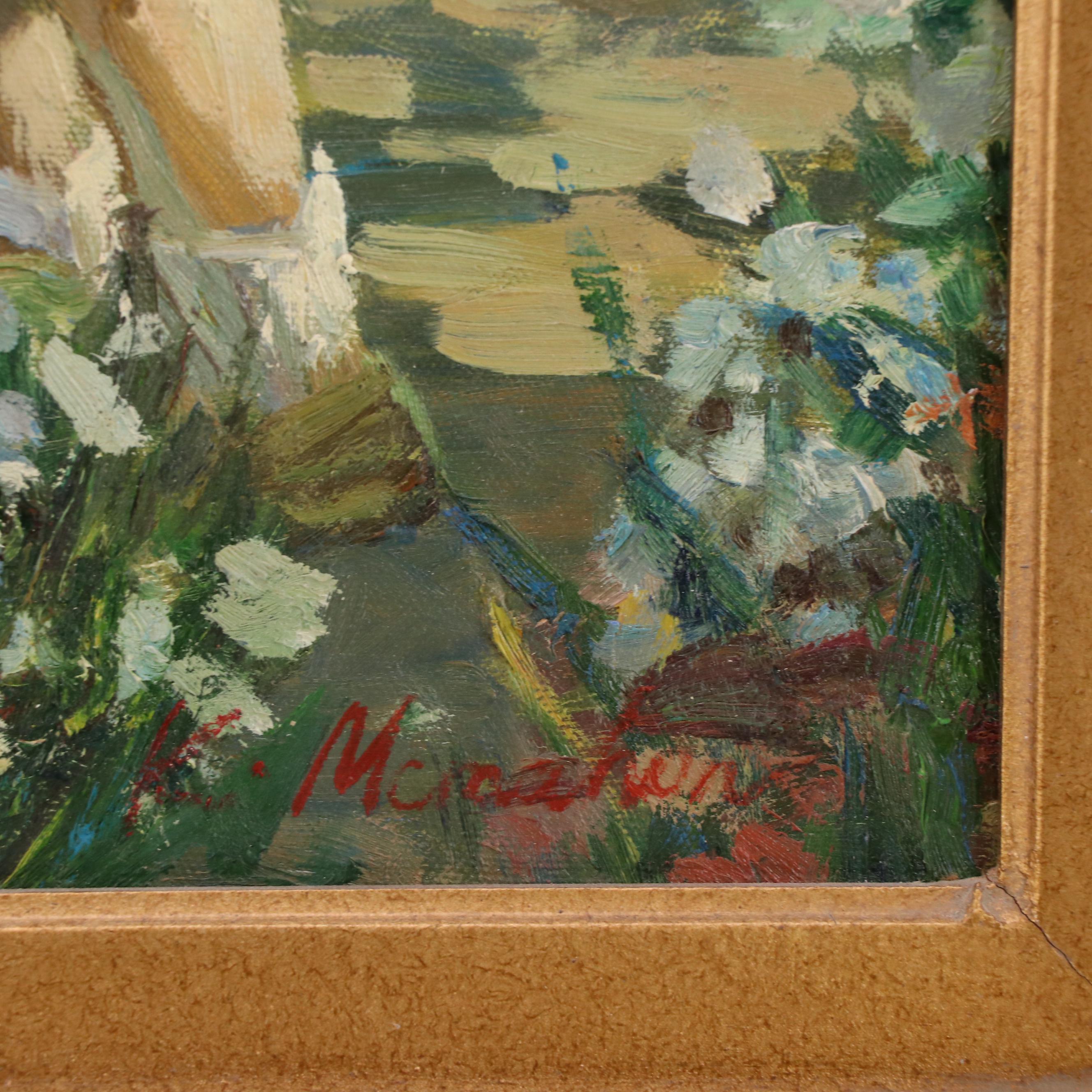 Landscape Oil Painting of Child in Garden Scene