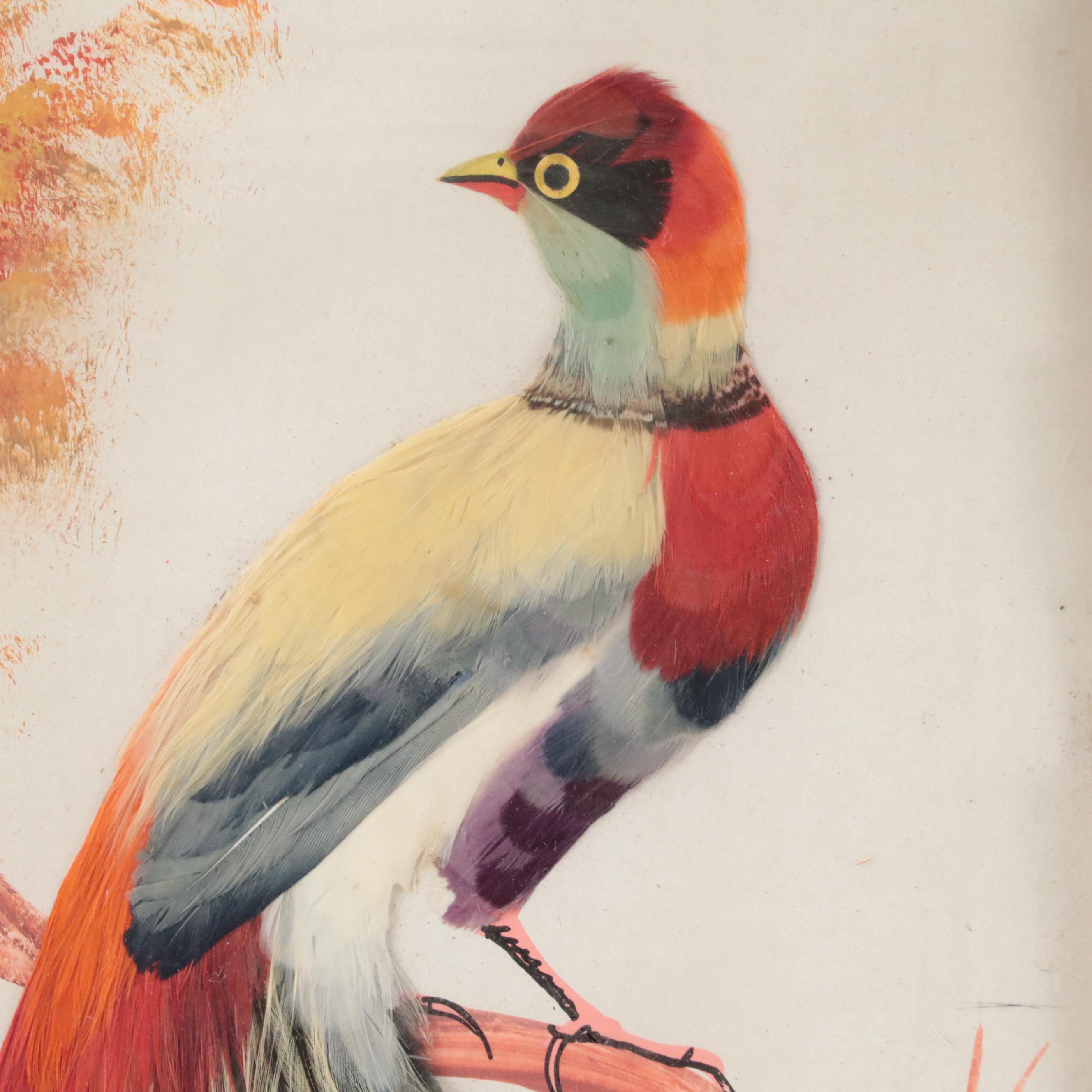 Cartimex and Other Bird Motif Mexican Feathercraft Wall Plaques